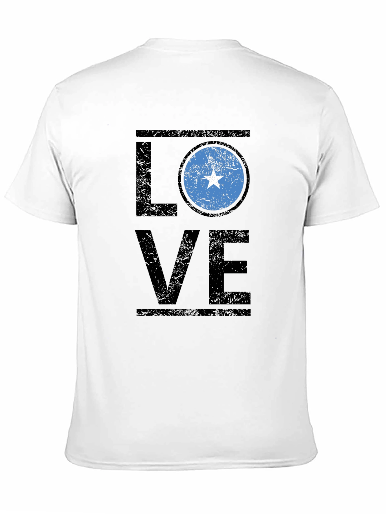 Somalia Flag LOVE T-Shirt - Black Cotton Tee