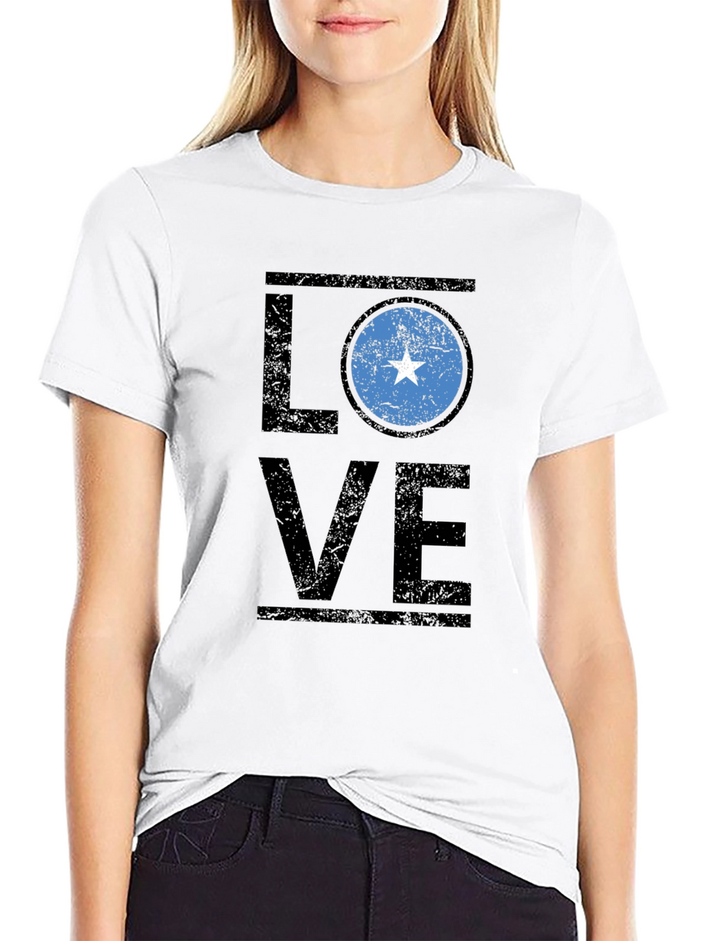 Somalia Flag LOVE T-Shirt - Black Cotton Tee
