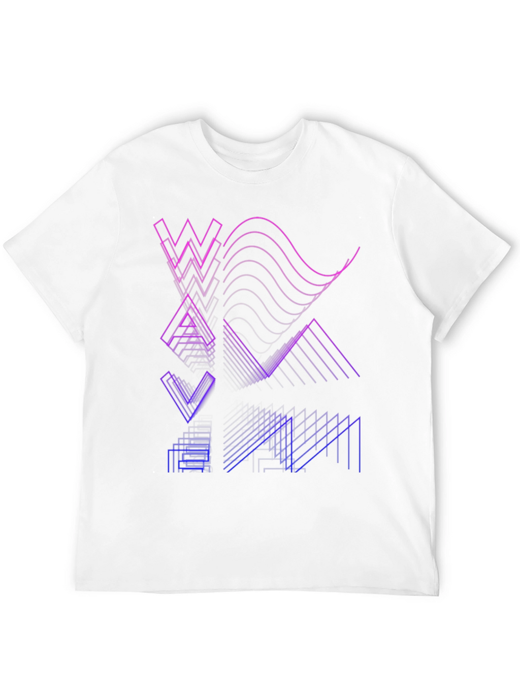 Abstract Geometric Line Art Mens Black T-Shirt