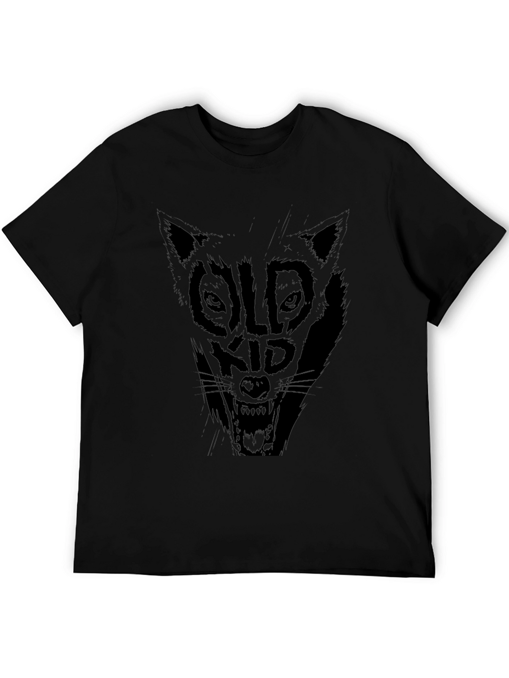 Black Old Kid Wolf Graphic Tee