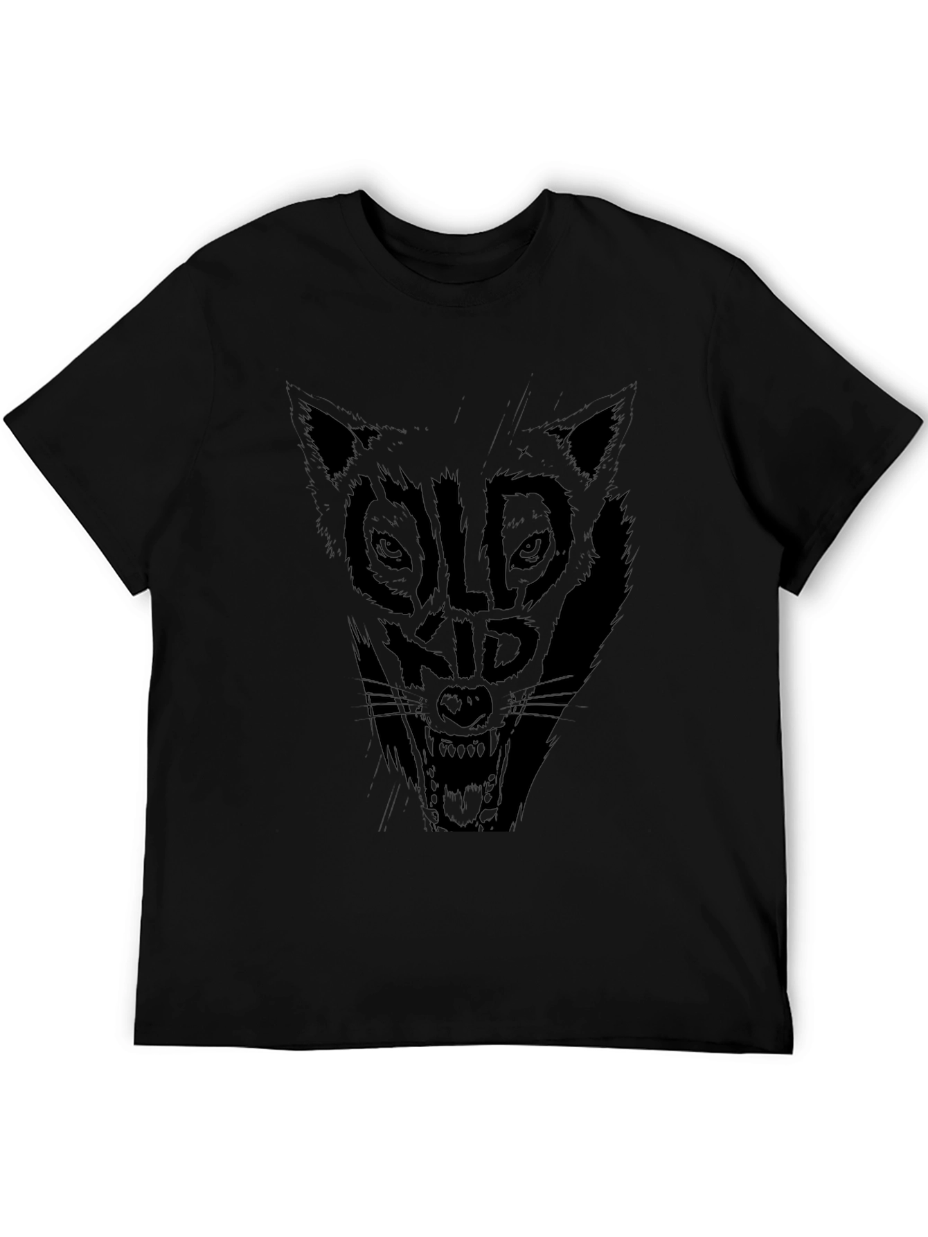 Black Old Kid Wolf Graphic Tee