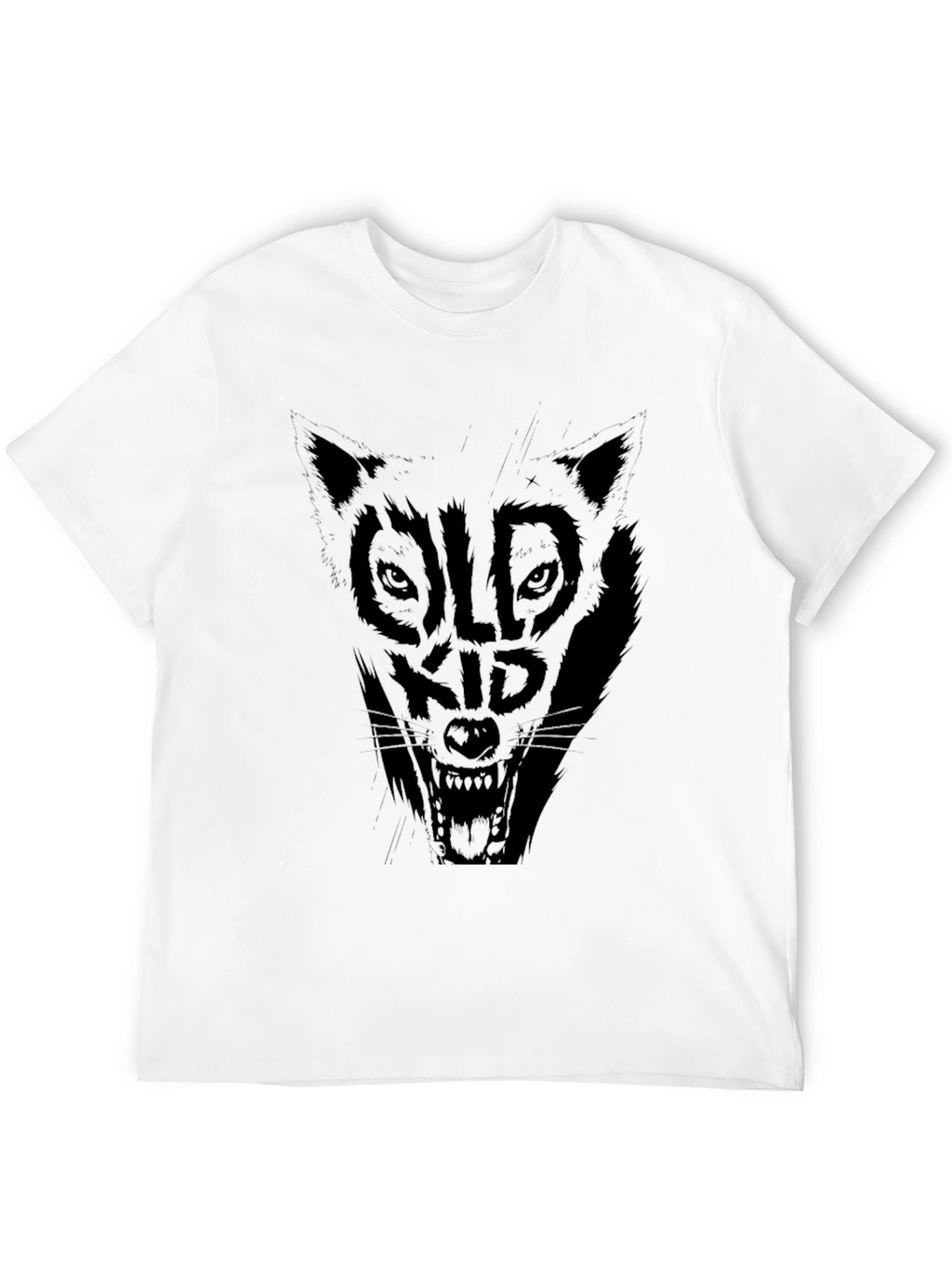 Black Old Kid Wolf Graphic Tee