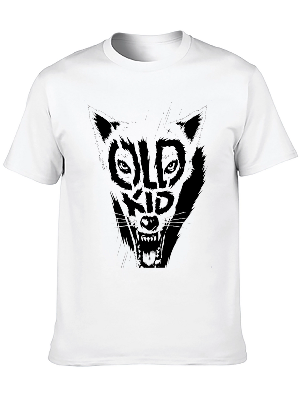 Black Old Kid Wolf Graphic Tee