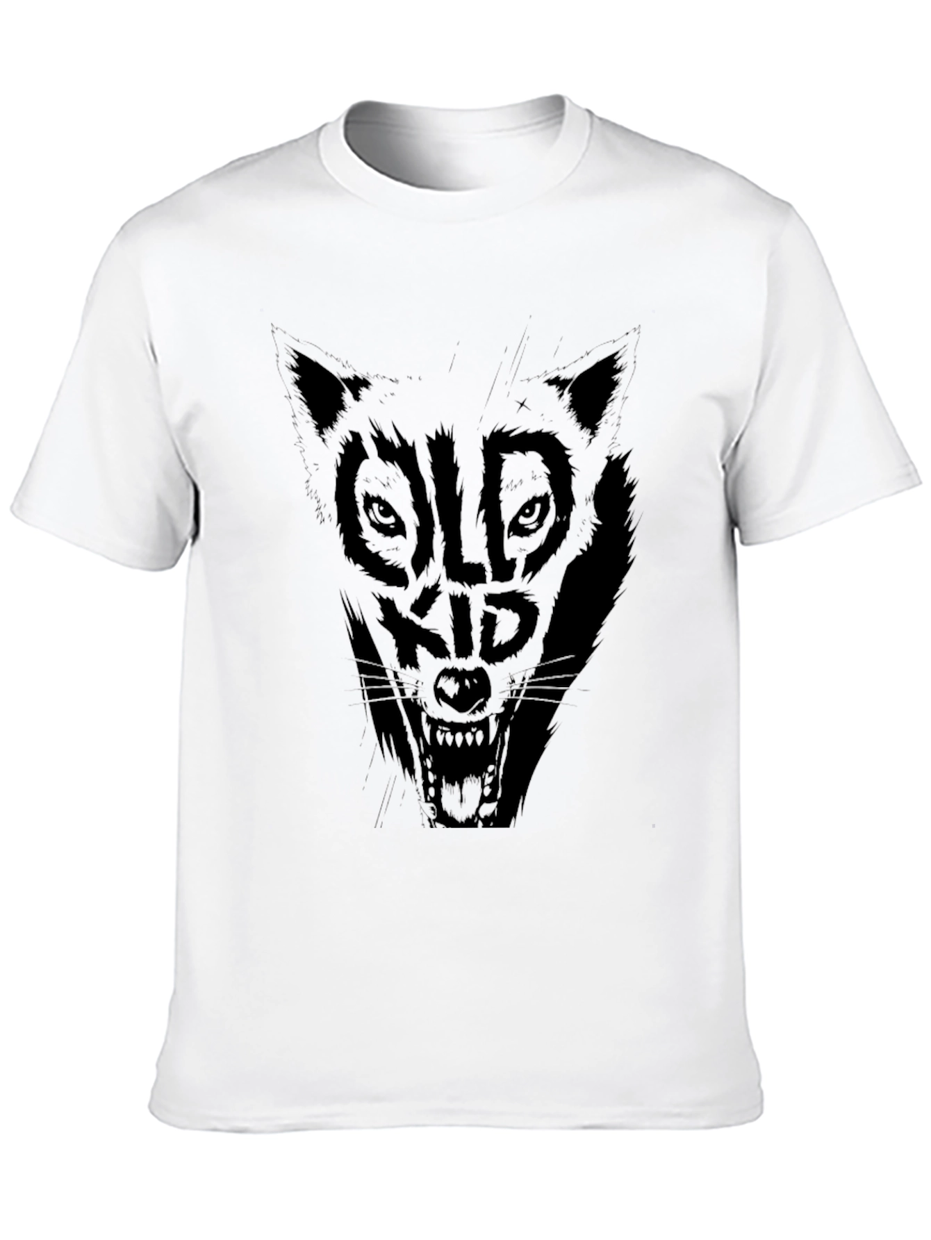 Black Old Kid Wolf Graphic Tee