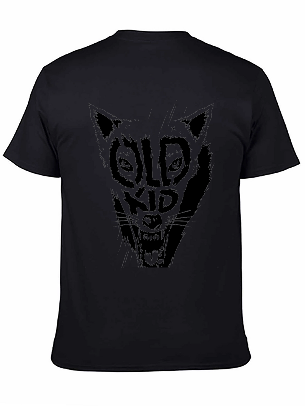 Black Old Kid Wolf Graphic Tee