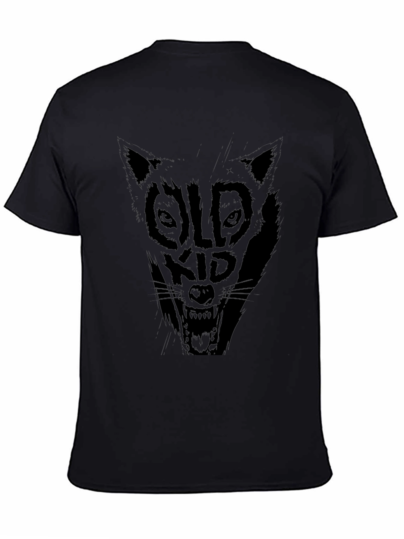 Black Old Kid Wolf Graphic Tee