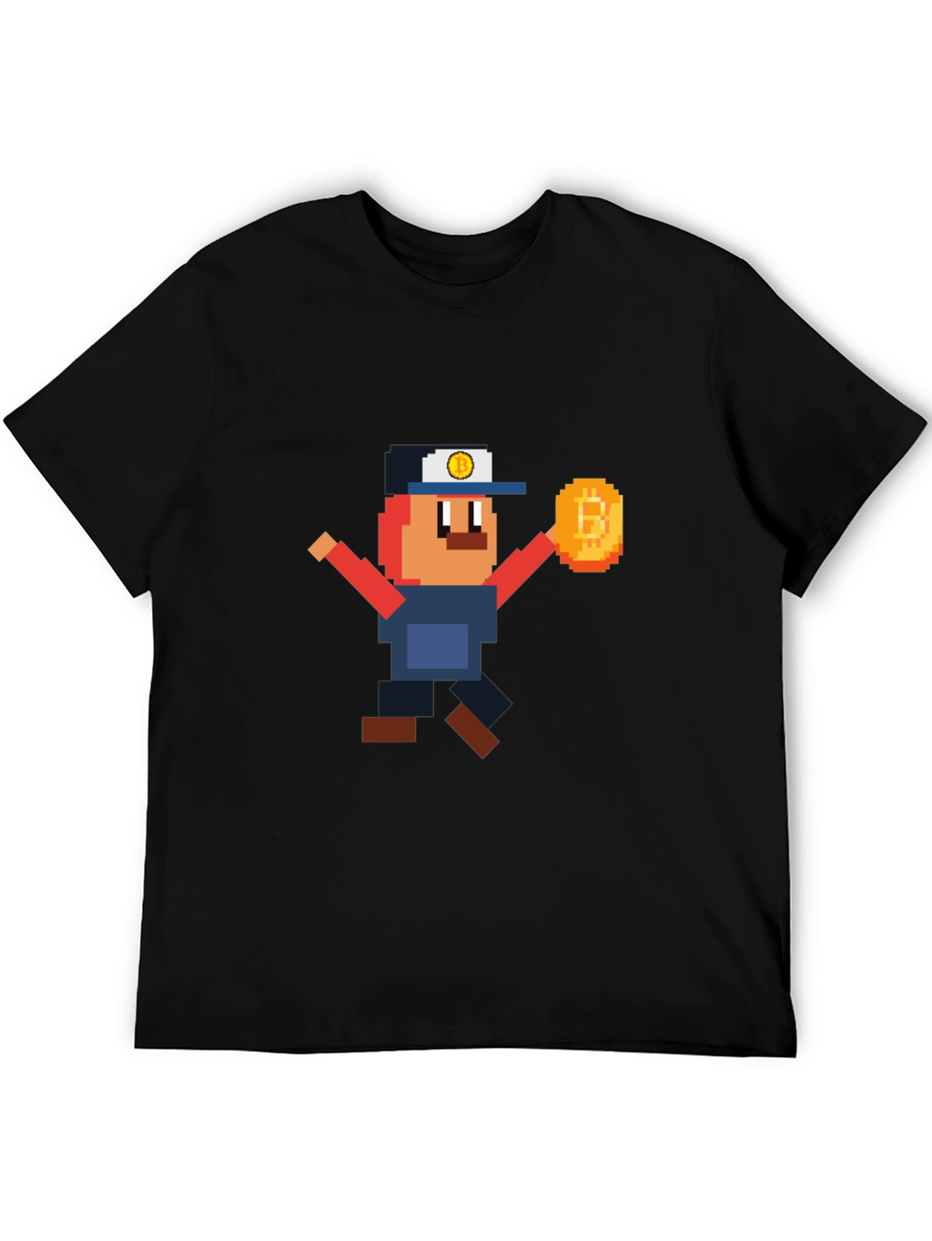 Pixel Bitcoin Miner Graphic Tee - Crypto Fan Shirt