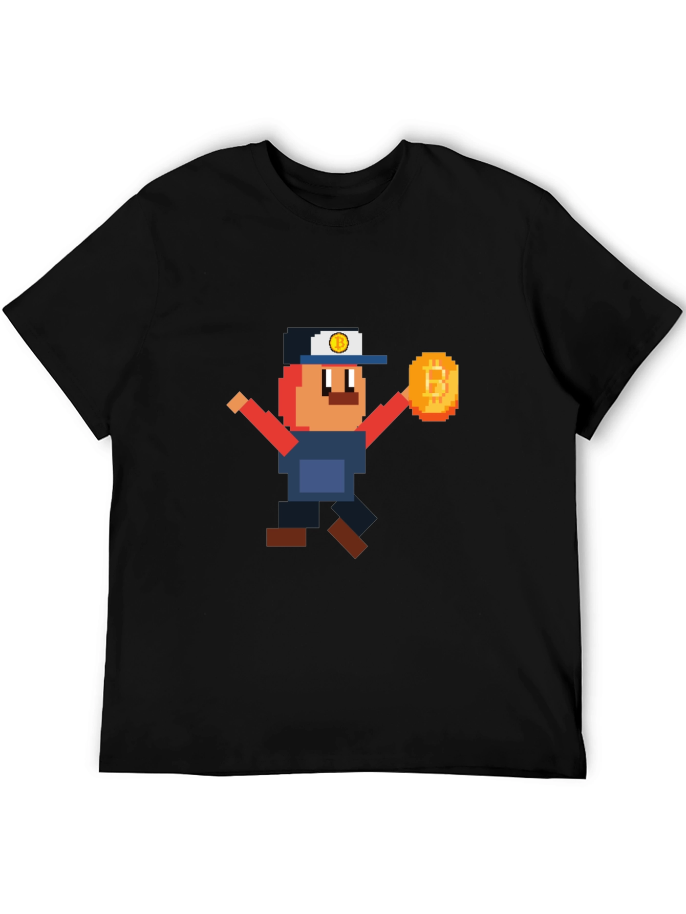 Pixel Bitcoin Miner Graphic Tee - Crypto Fan Shirt