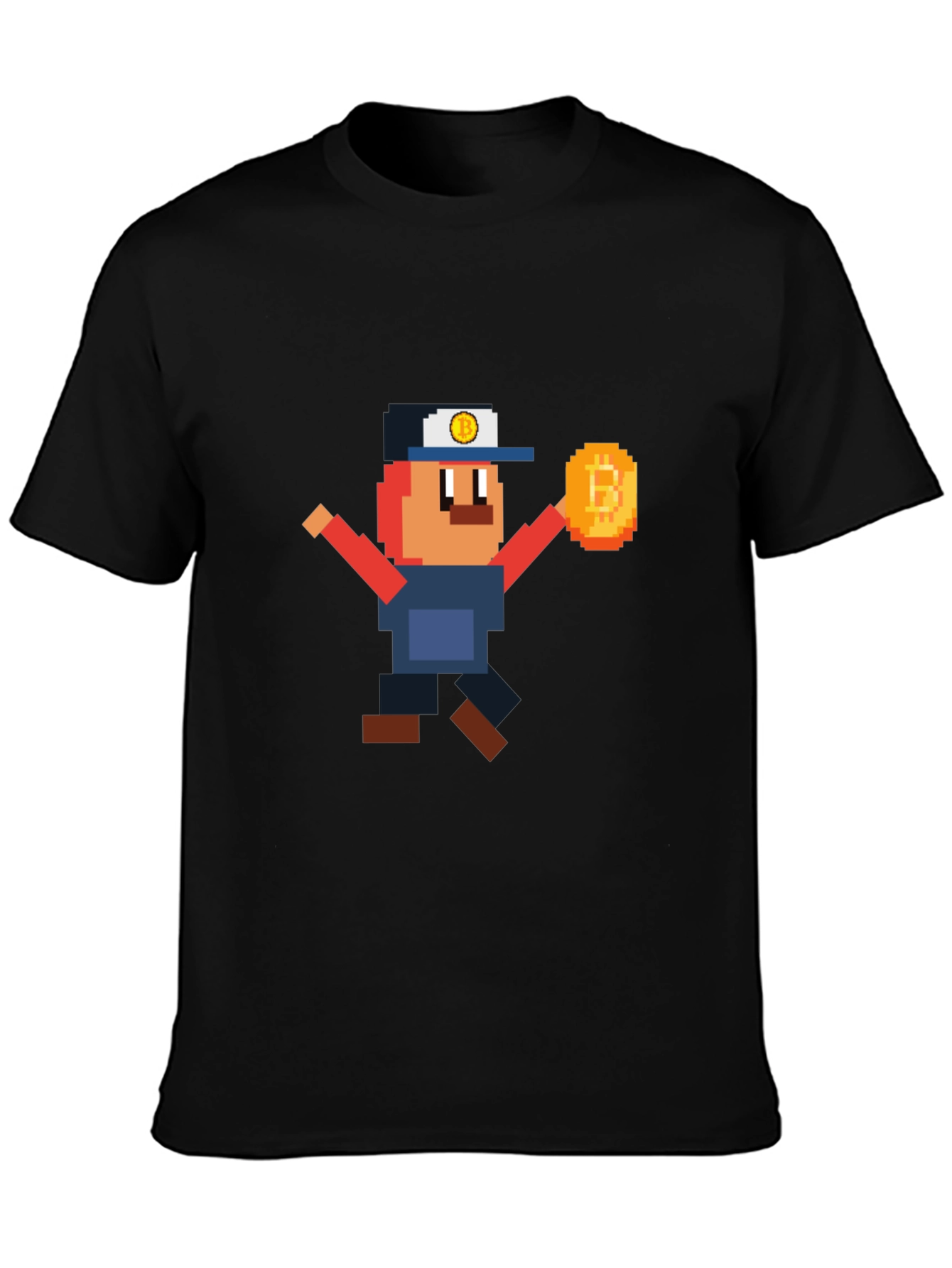 Pixel Bitcoin Miner Graphic Tee - Crypto Fan Shirt