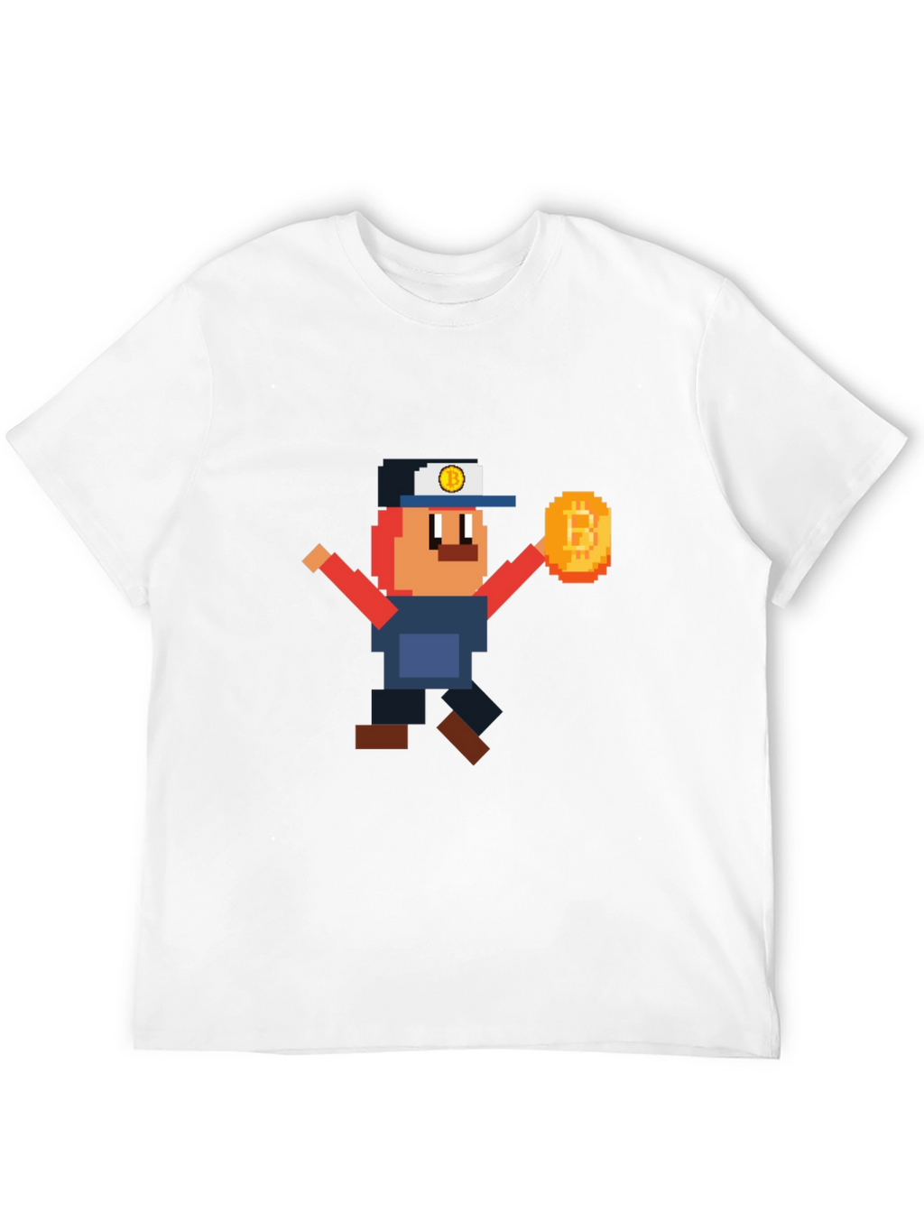 Pixel Bitcoin Miner Graphic Tee - Crypto Fan Shirt