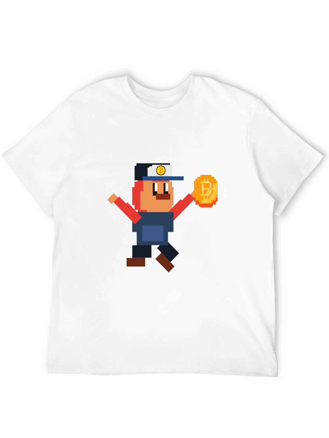 Pixel Bitcoin Miner Graphic Tee - Crypto Fan Shirt