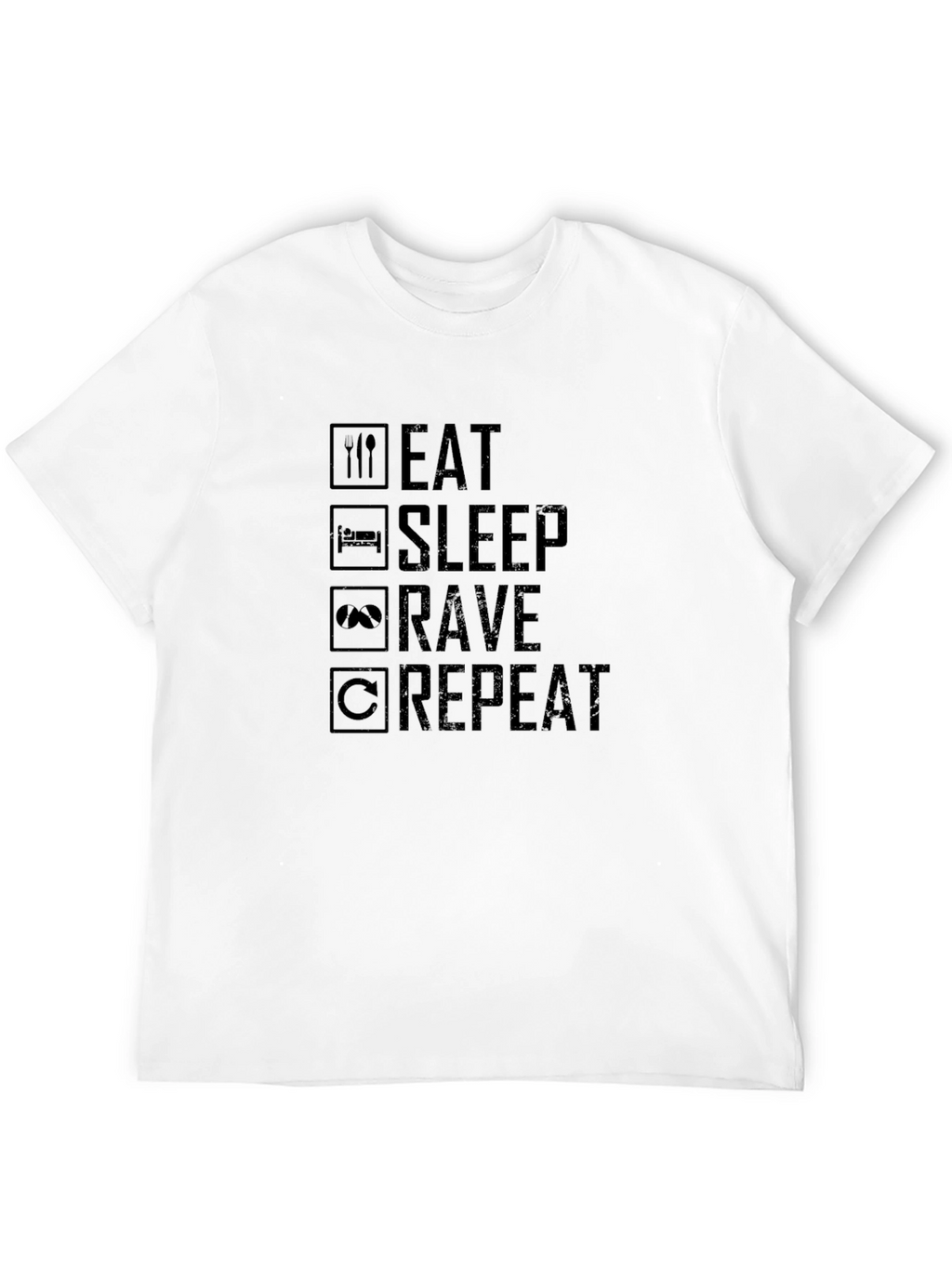 Eat Sleep Rave Repeat Black T-Shirt EDM Festival