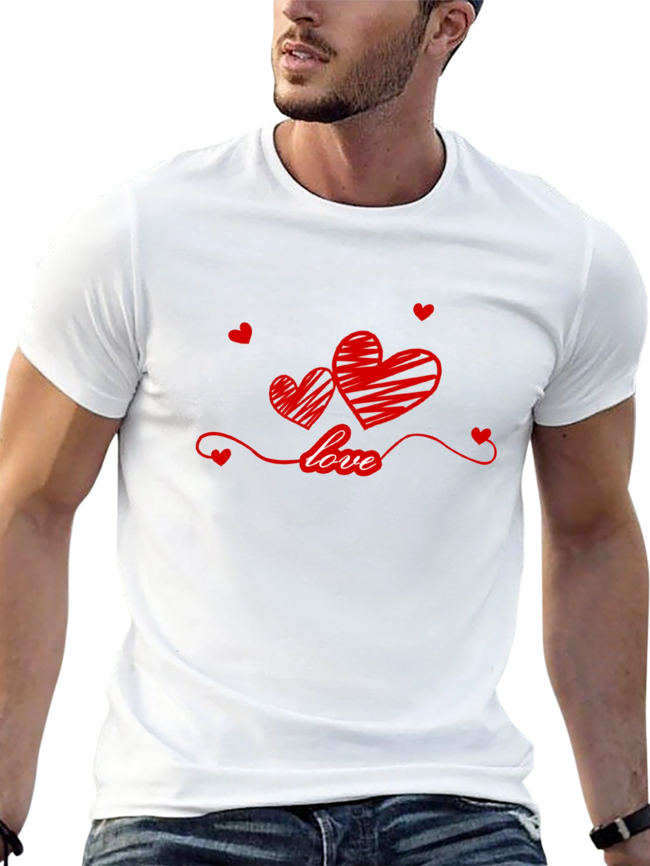 Love Hearts T-Shirt - Stylish Valentines Day Tee