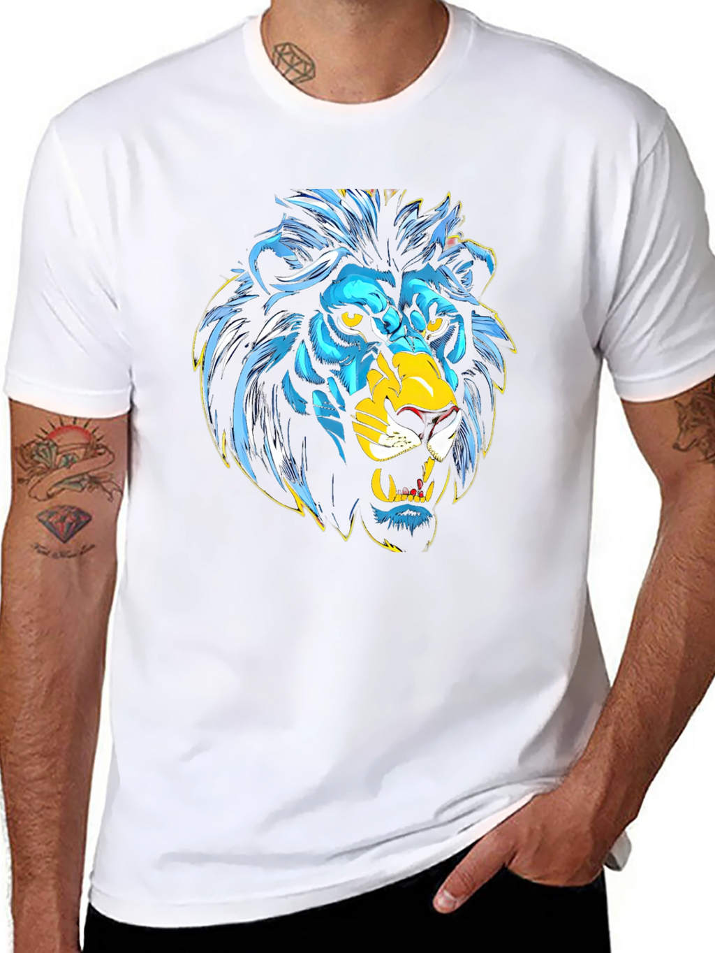 Lion Graphic Black T-Shirt - Bold Animal Print