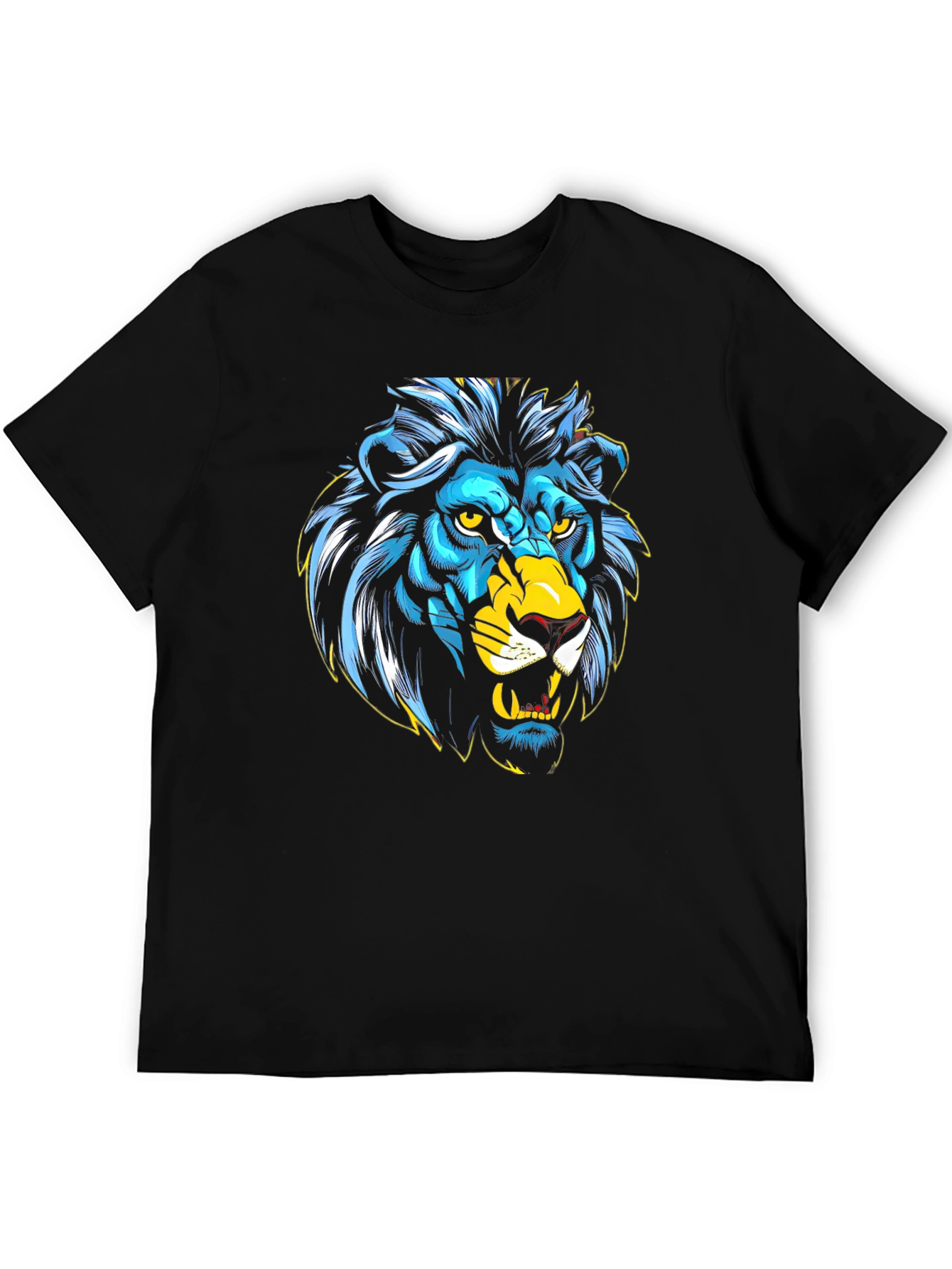 Lion Graphic Black T-Shirt - Bold Animal Print