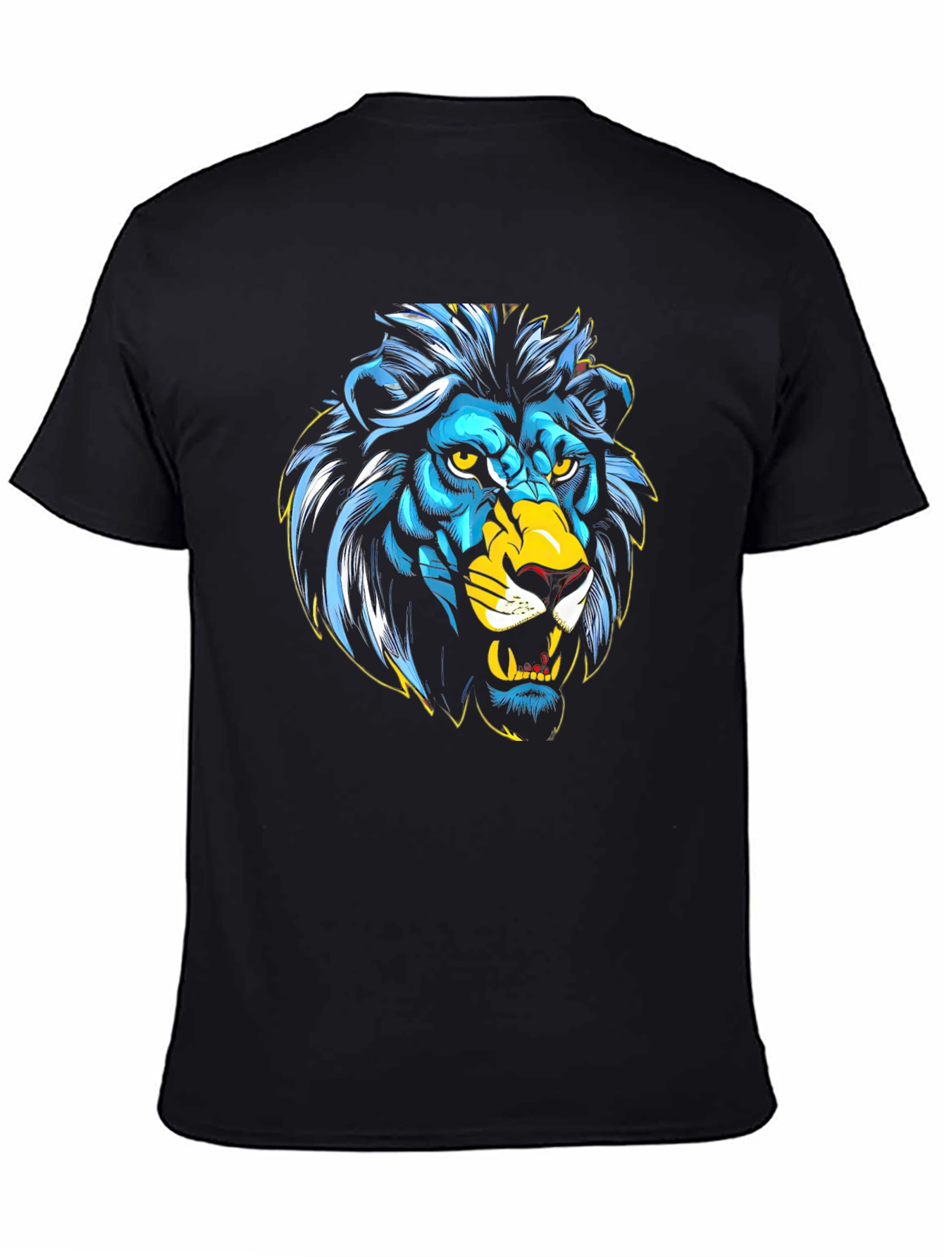 Lion Graphic Black T-Shirt - Bold Animal Print