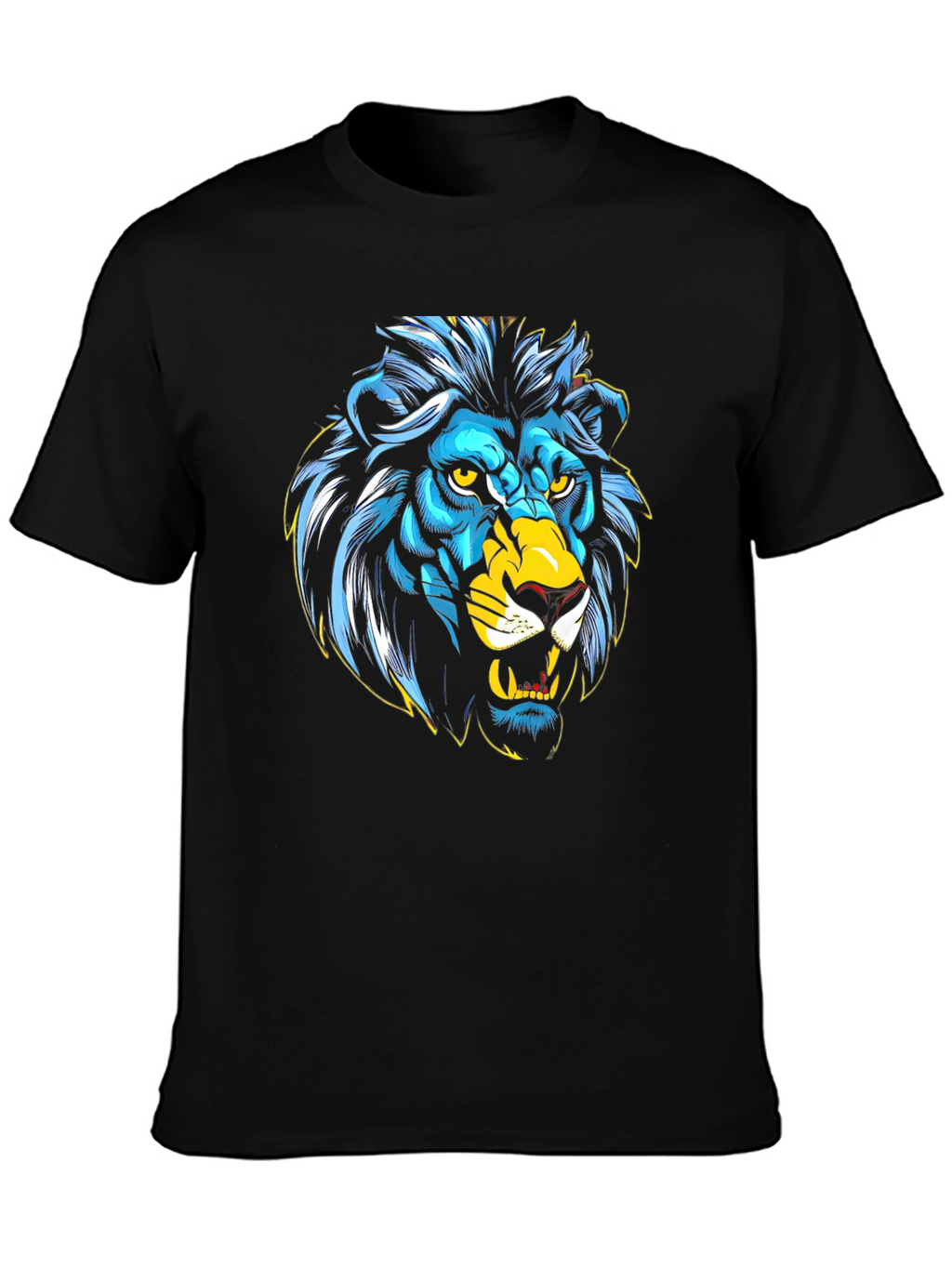 Lion Graphic Black T-Shirt - Bold Animal Print