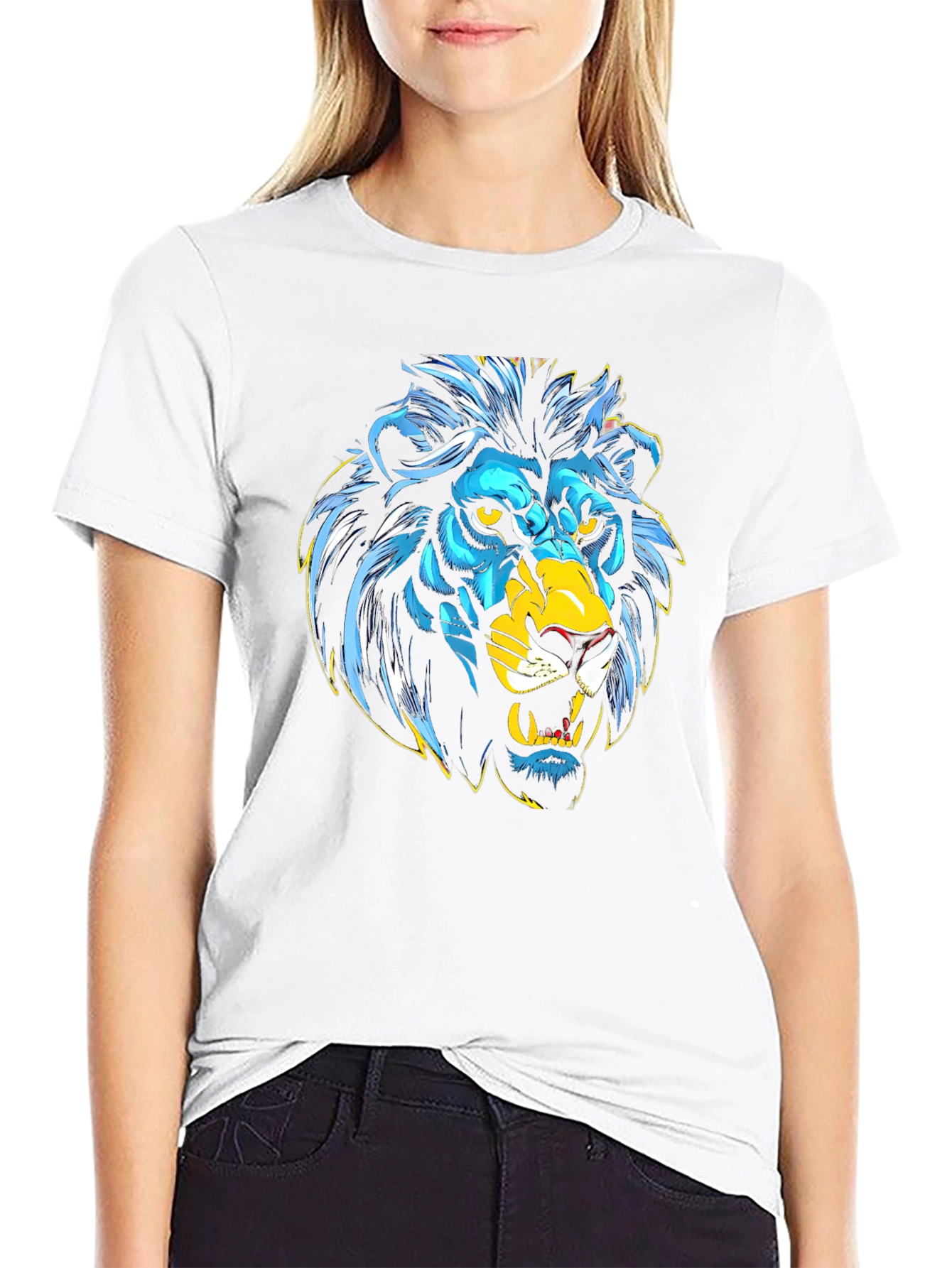 Lion Graphic Black T-Shirt - Bold Animal Print