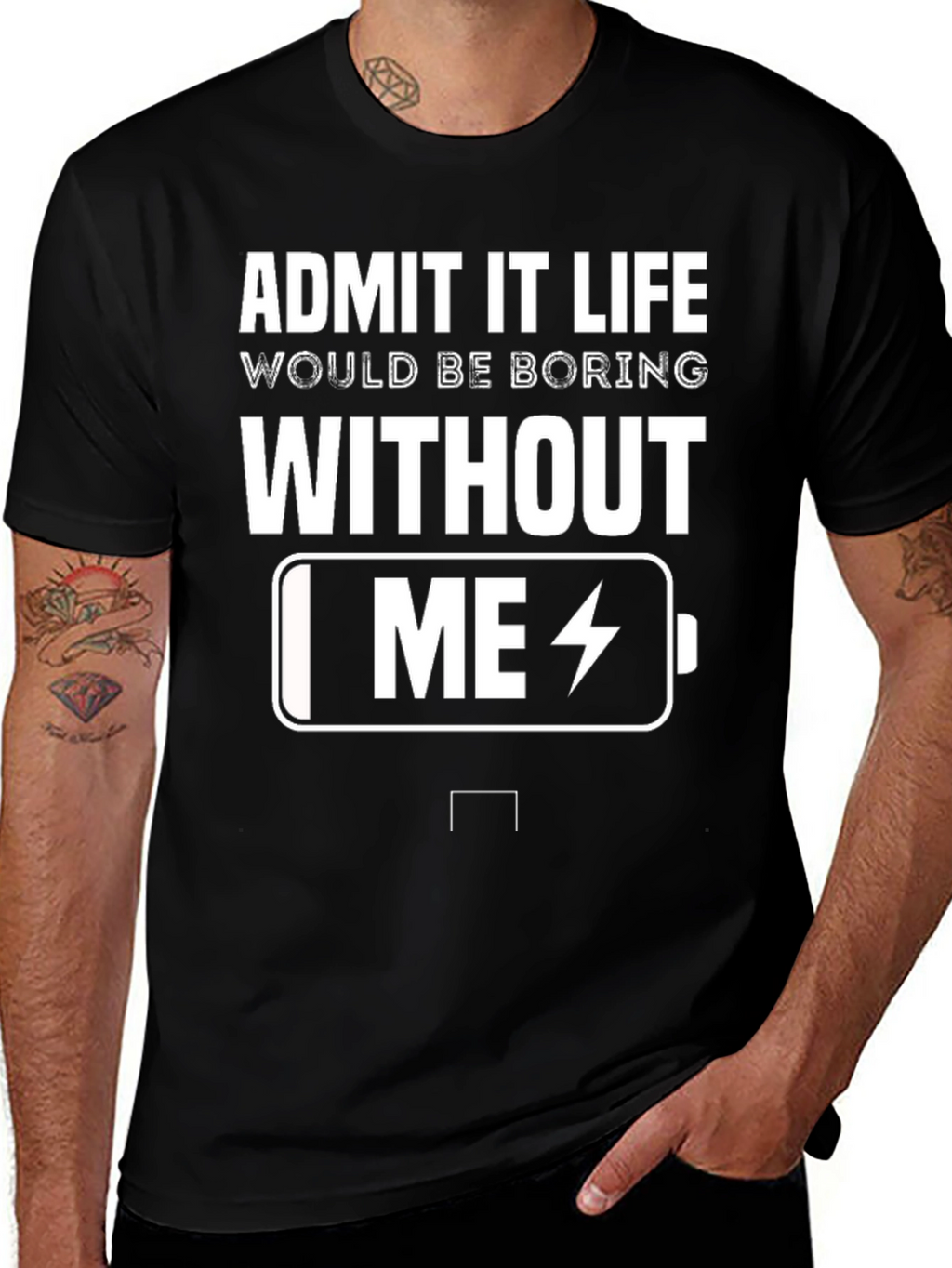 Funny Admit It Life Battery Graphic T-Shirt