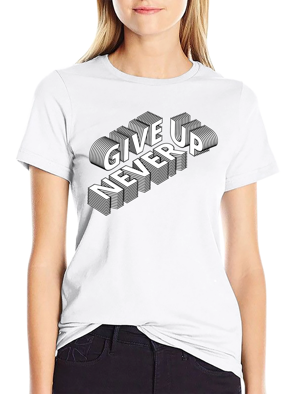 Never Give Up Graphic Tee - Stylish Statement Shirt