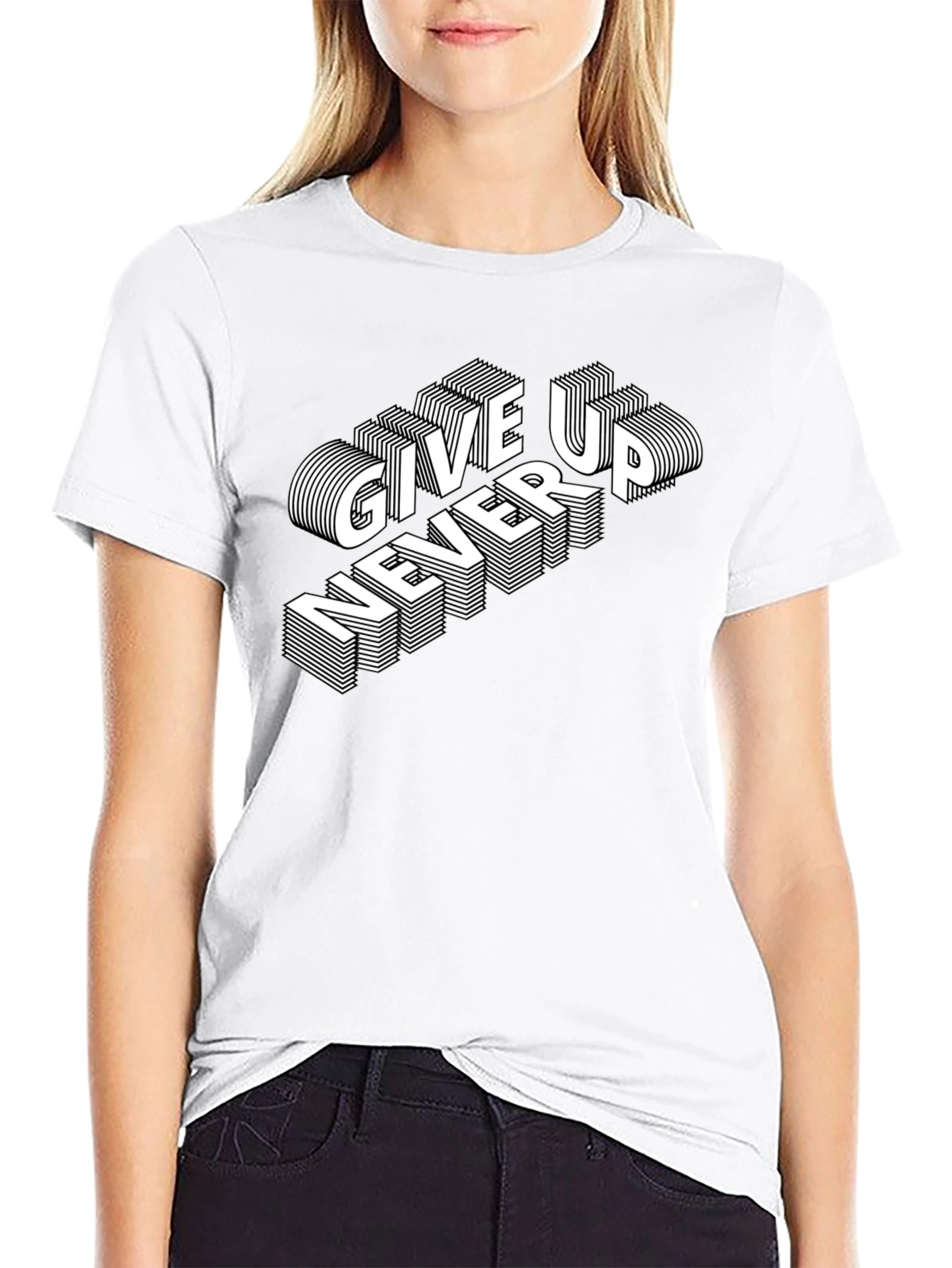 Never Give Up Graphic Tee - Stylish Statement Shirt