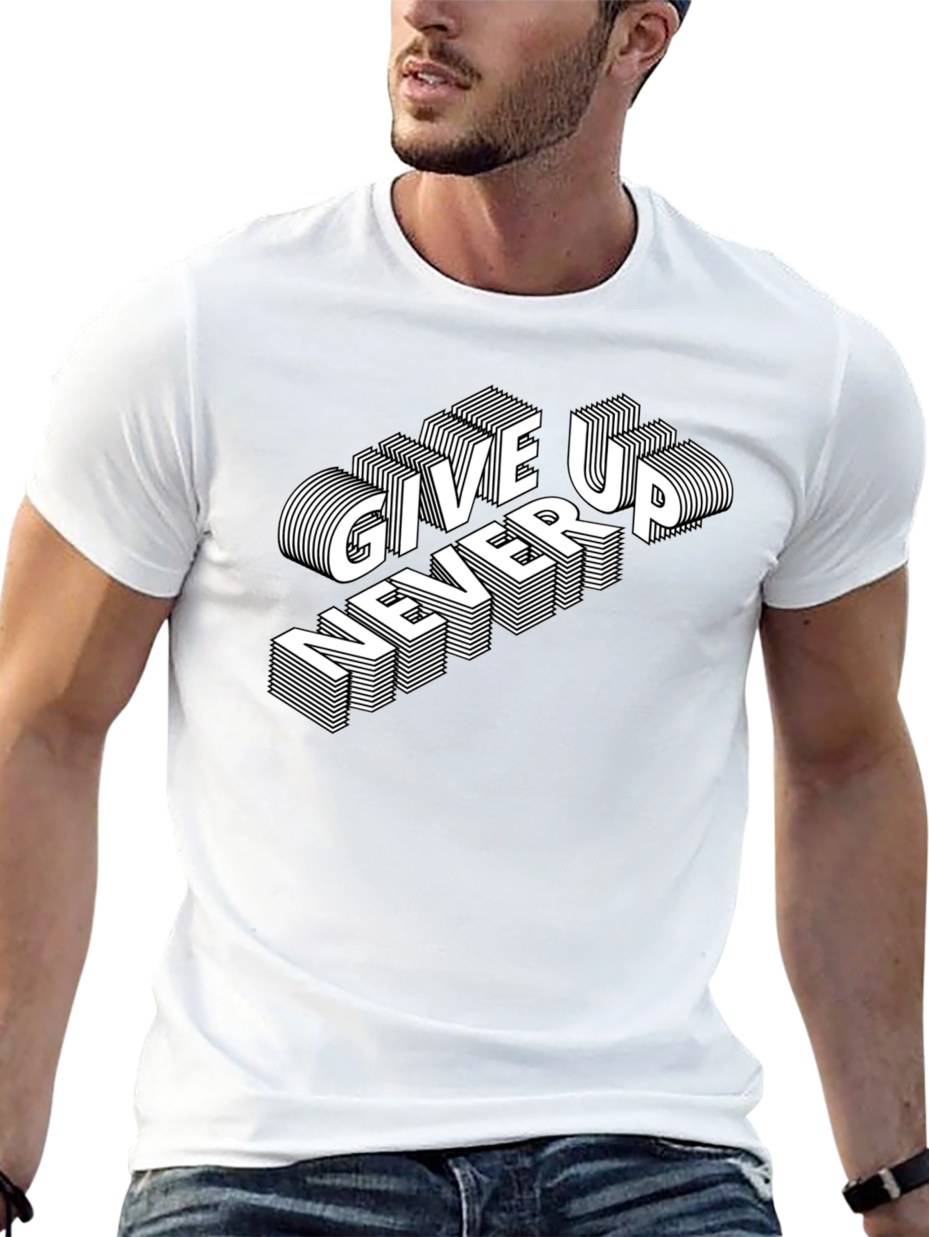 Never Give Up Graphic Tee - Stylish Statement Shirt