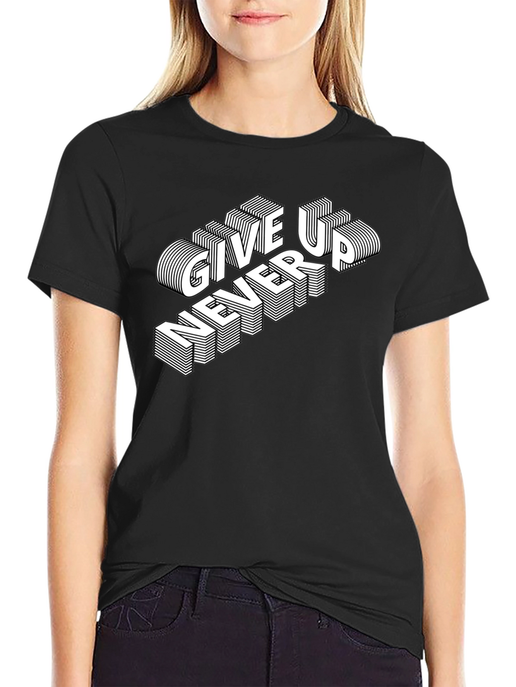Never Give Up Graphic Tee - Stylish Statement Shirt