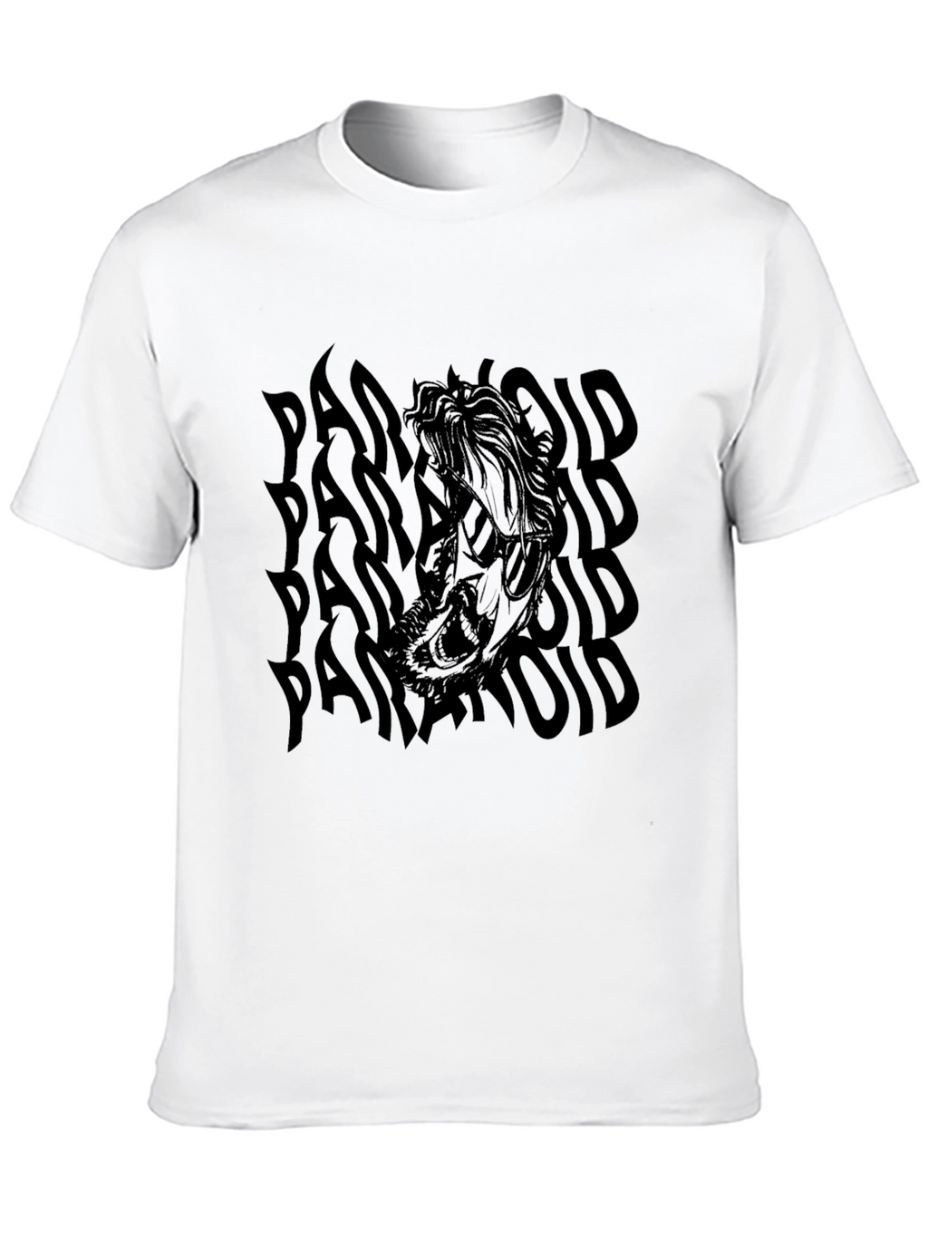 Paranoid Graphic Print Black T-Shirt