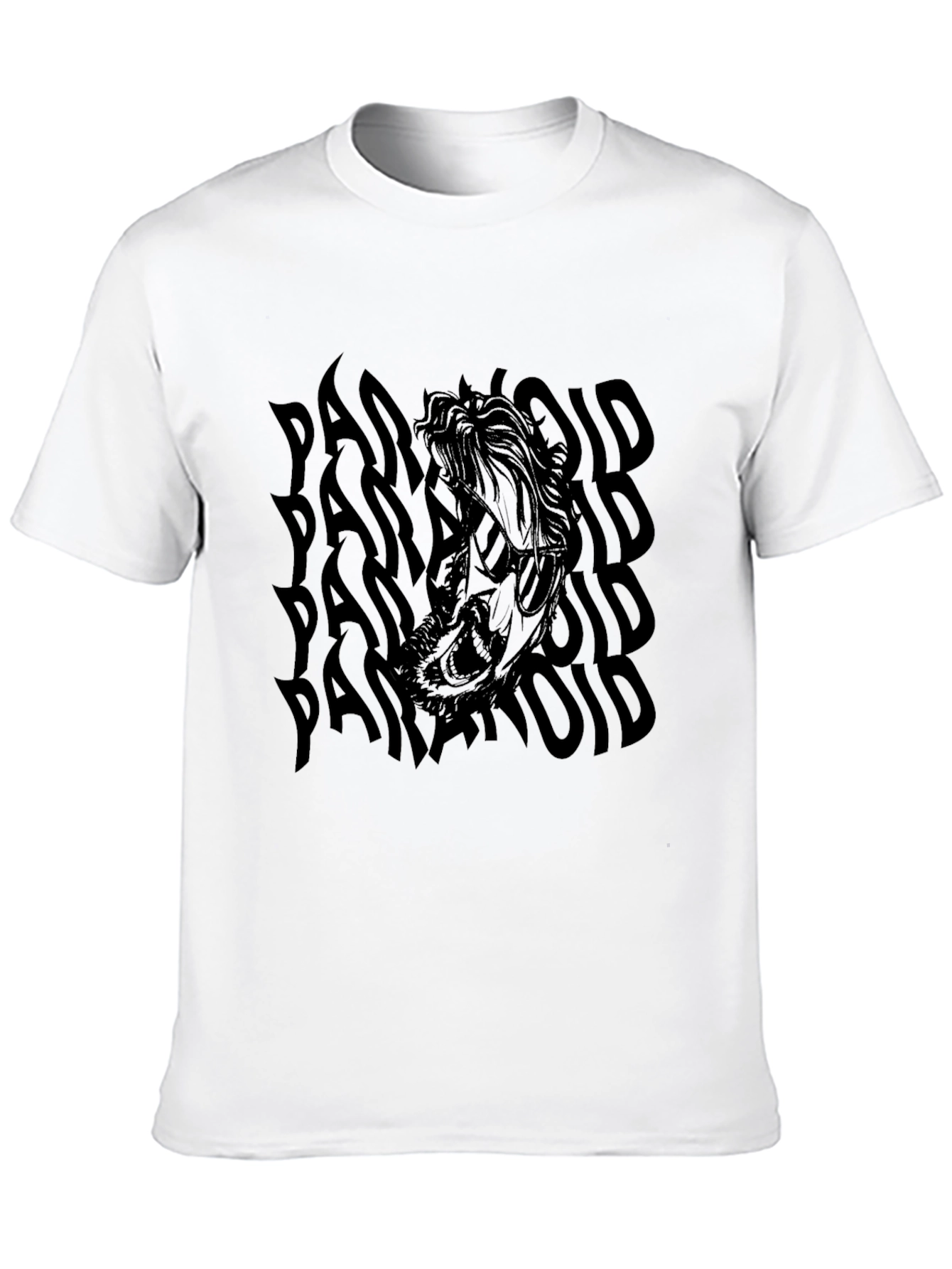 Paranoid Graphic Print Black T-Shirt