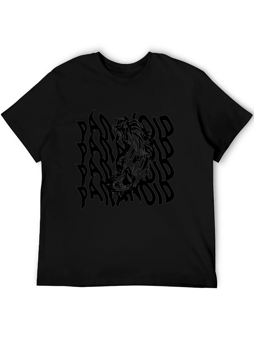 Paranoid Graphic Print Black T-Shirt