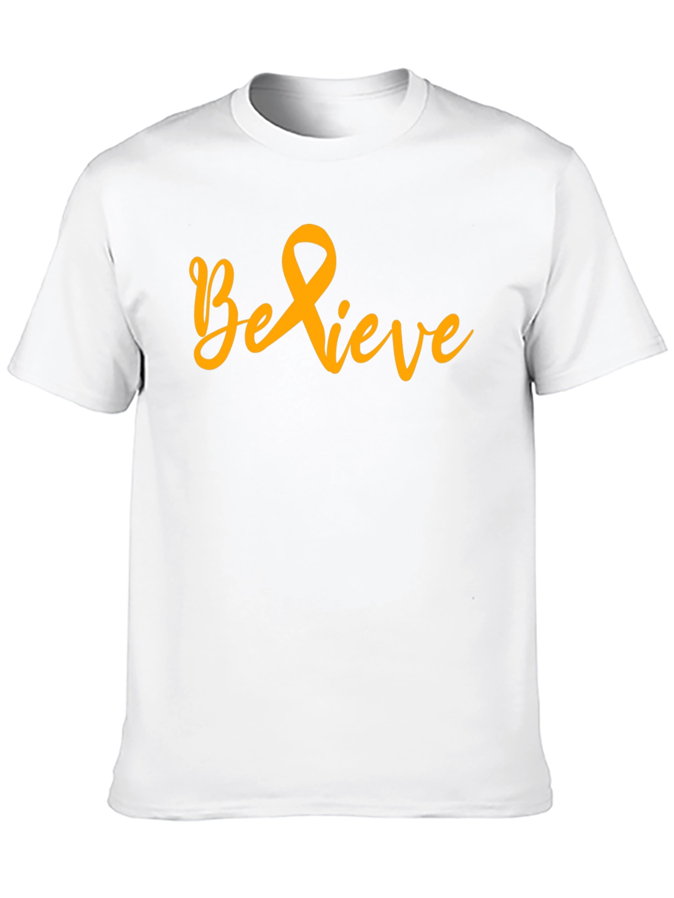 Believe Gold Ribbon Black T-Shirt