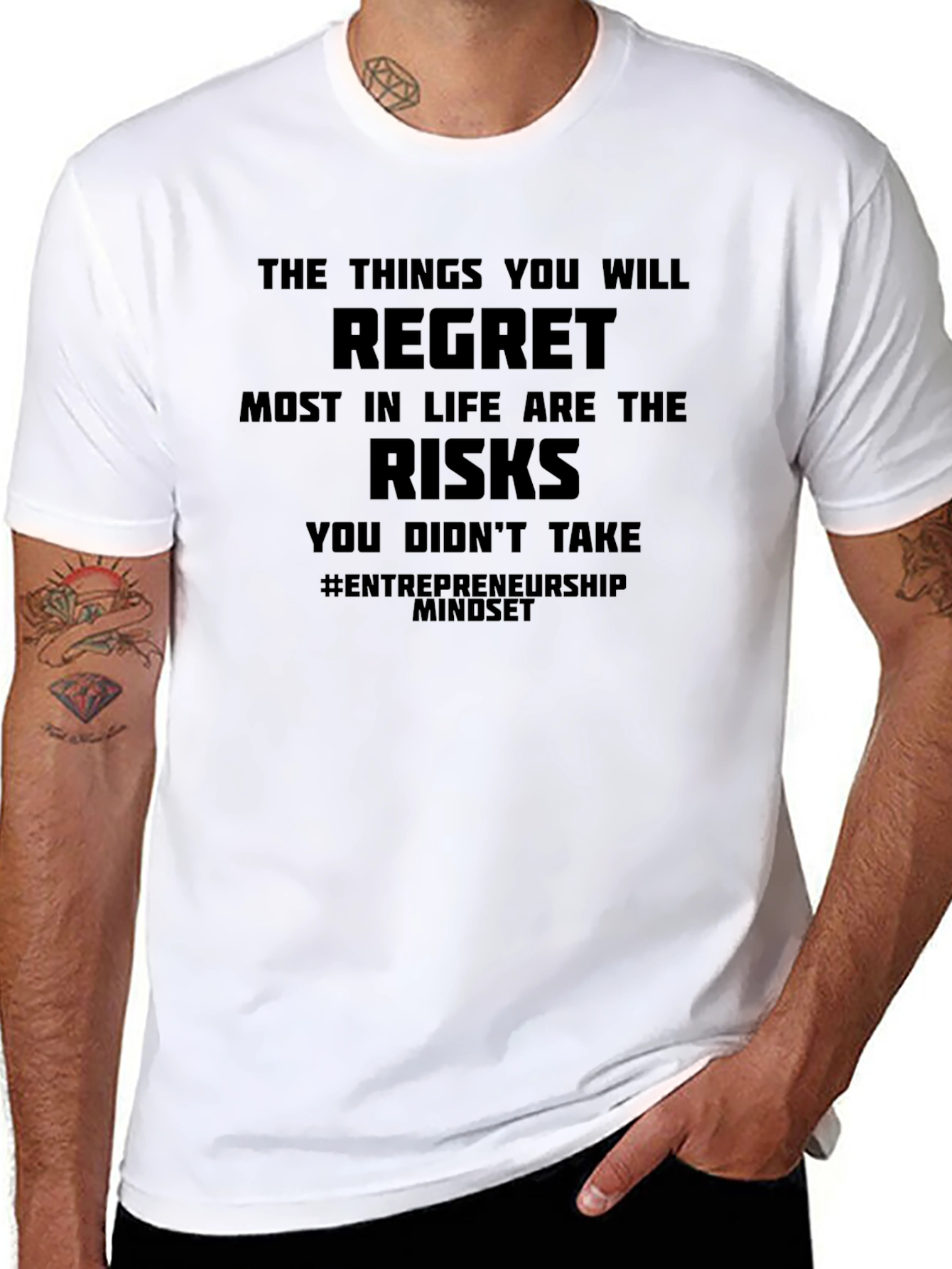Regret Risks T-Shirt - Entrepreneurship Mindset Tee