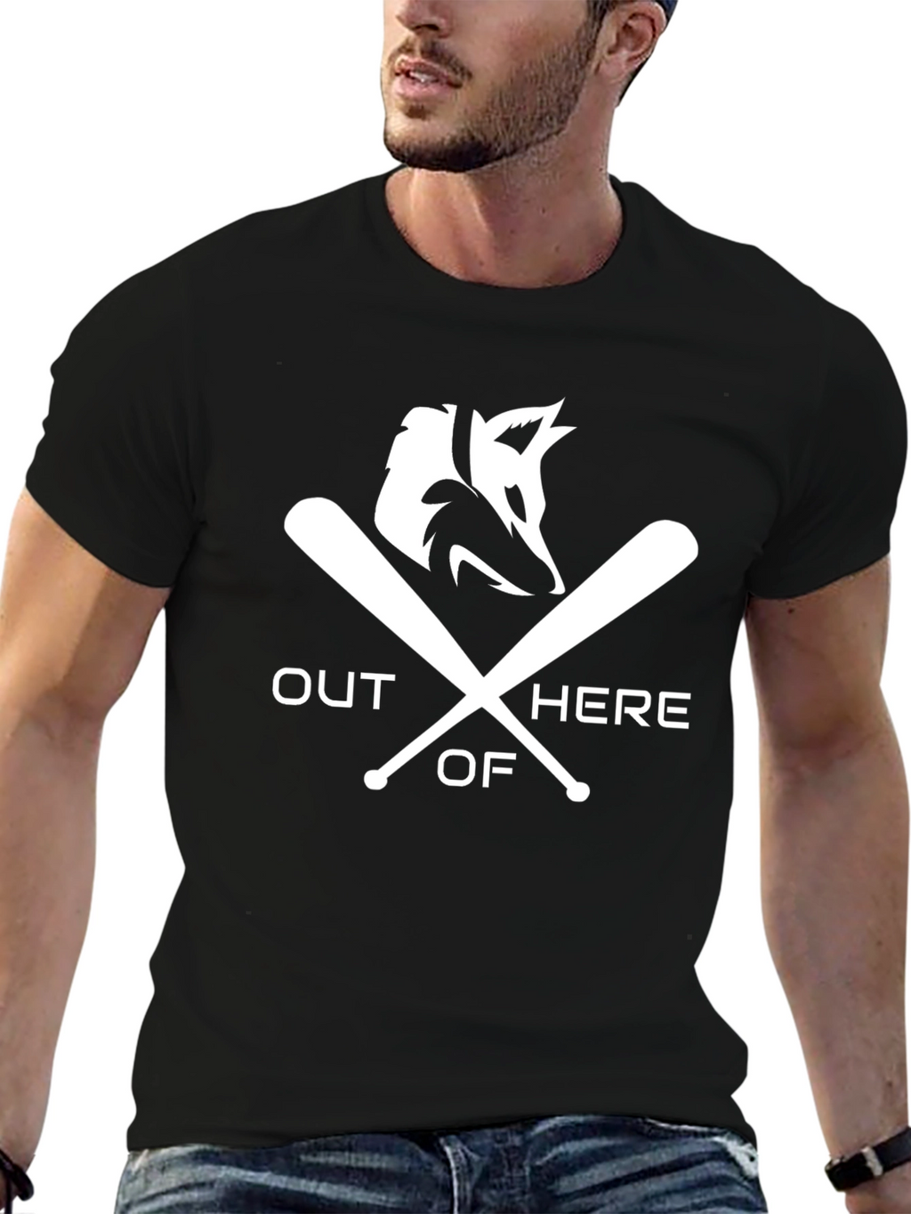 Out Here of Fox Baseball T-Shirt