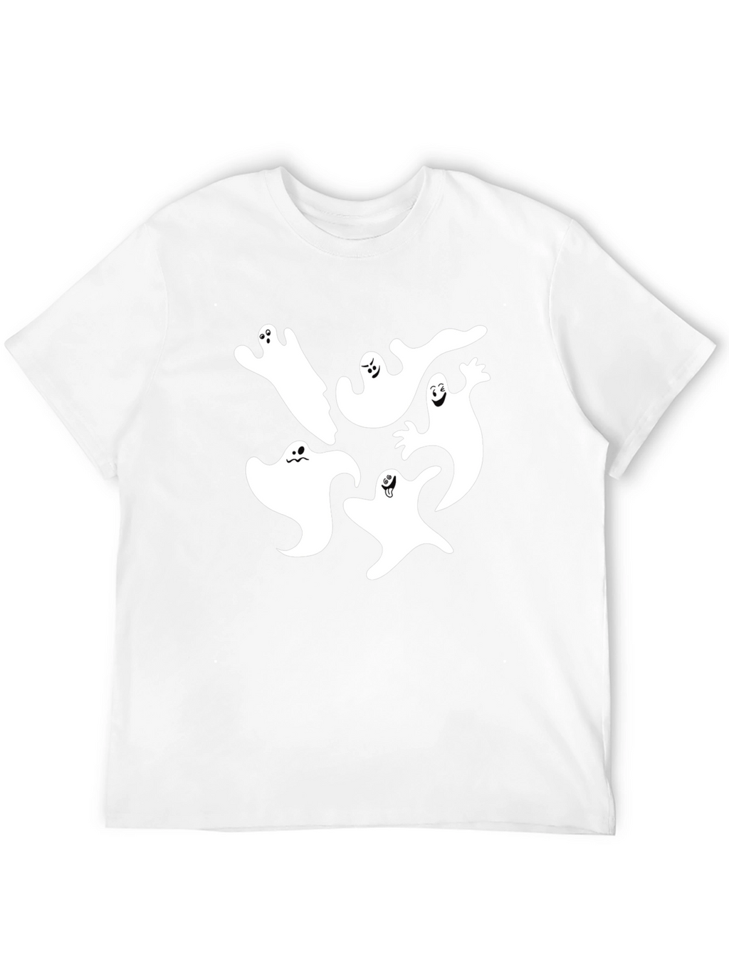 Spooky Ghost Graphic Tee - Black Cotton Blend Shirt
