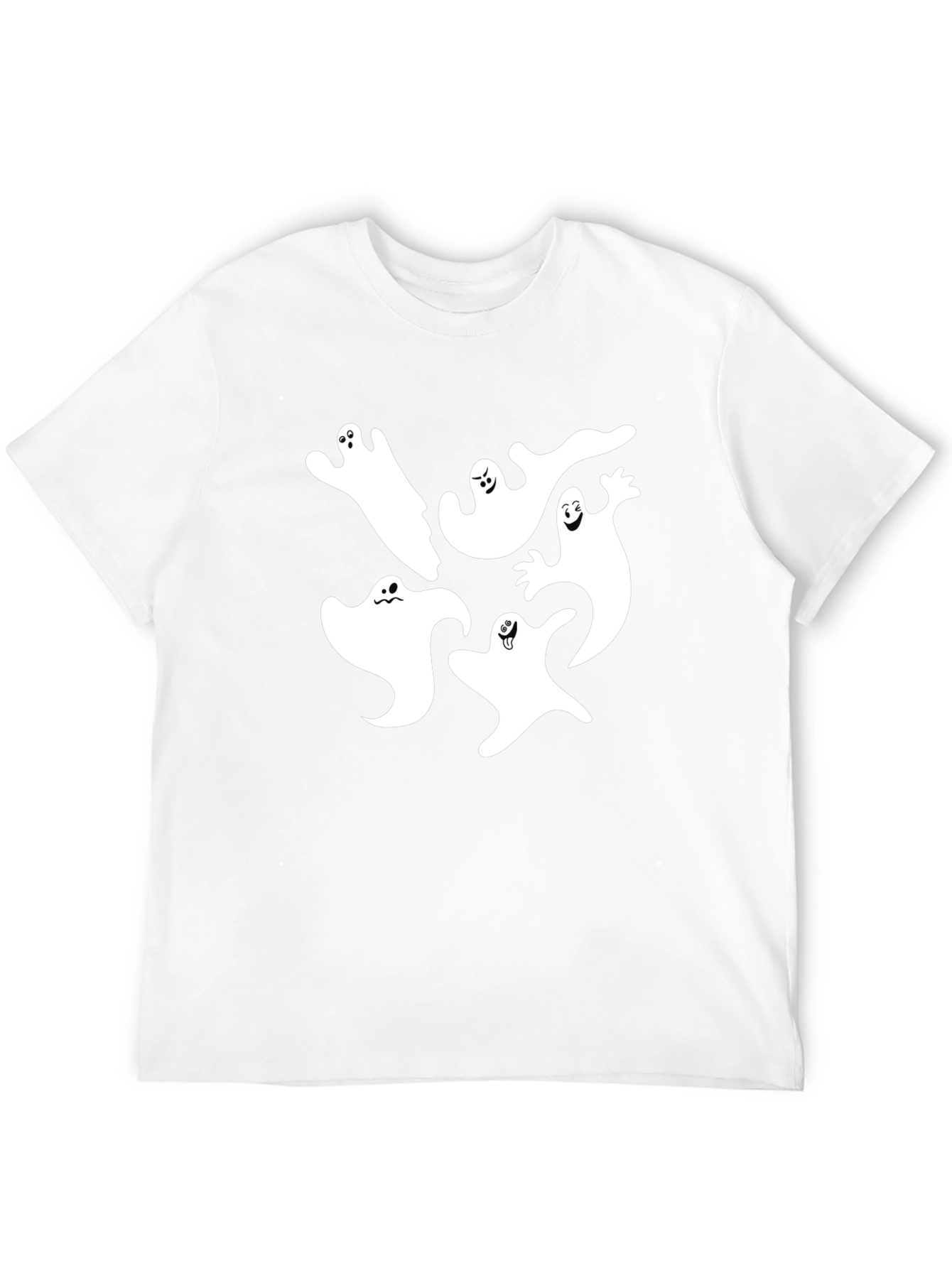 Spooky Ghost Graphic Tee - Black Cotton Blend Shirt
