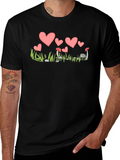 Heart and Mushroom T-Shirt - Whimsical Design
