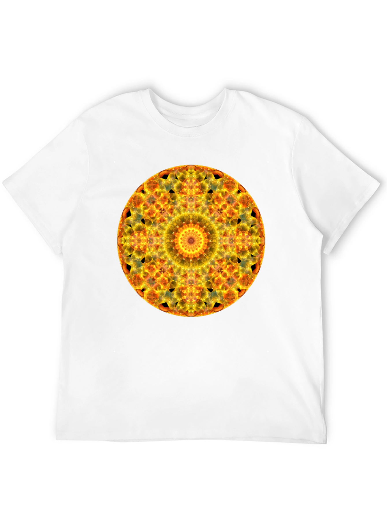 Fiery Mandala Graphic Tee - Bold Statement Shirt