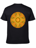 Fiery Mandala Graphic Tee - Bold Statement Shirt