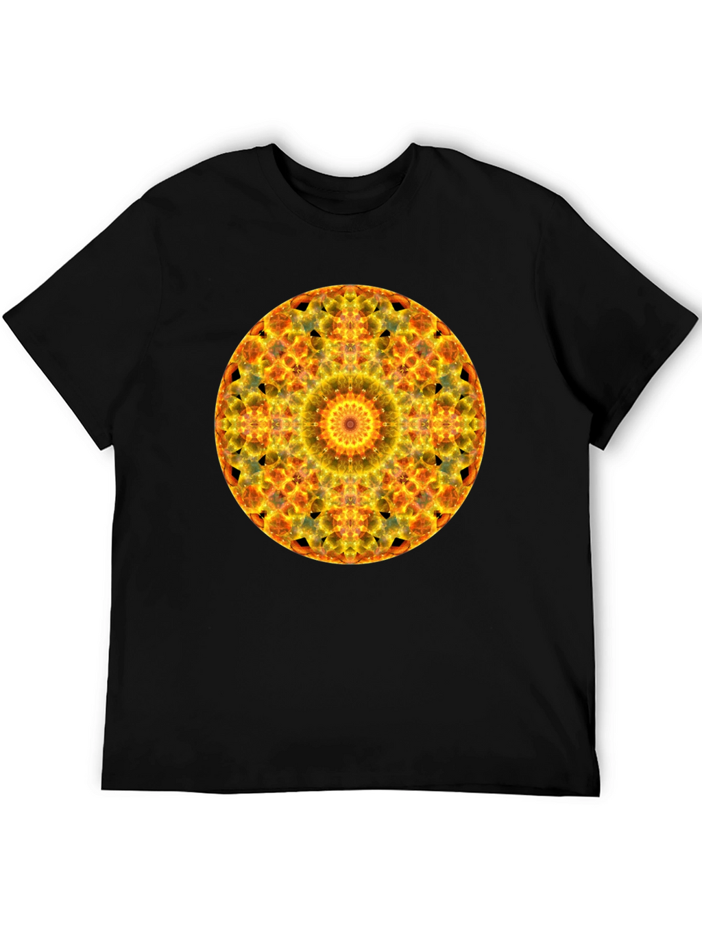 Fiery Mandala Graphic Tee - Bold Statement Shirt