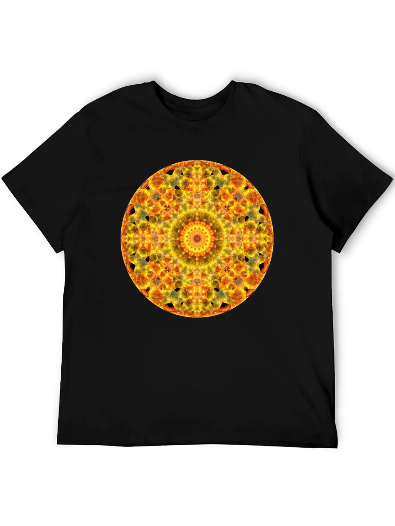 Fiery Mandala Graphic Tee - Bold Statement Shirt
