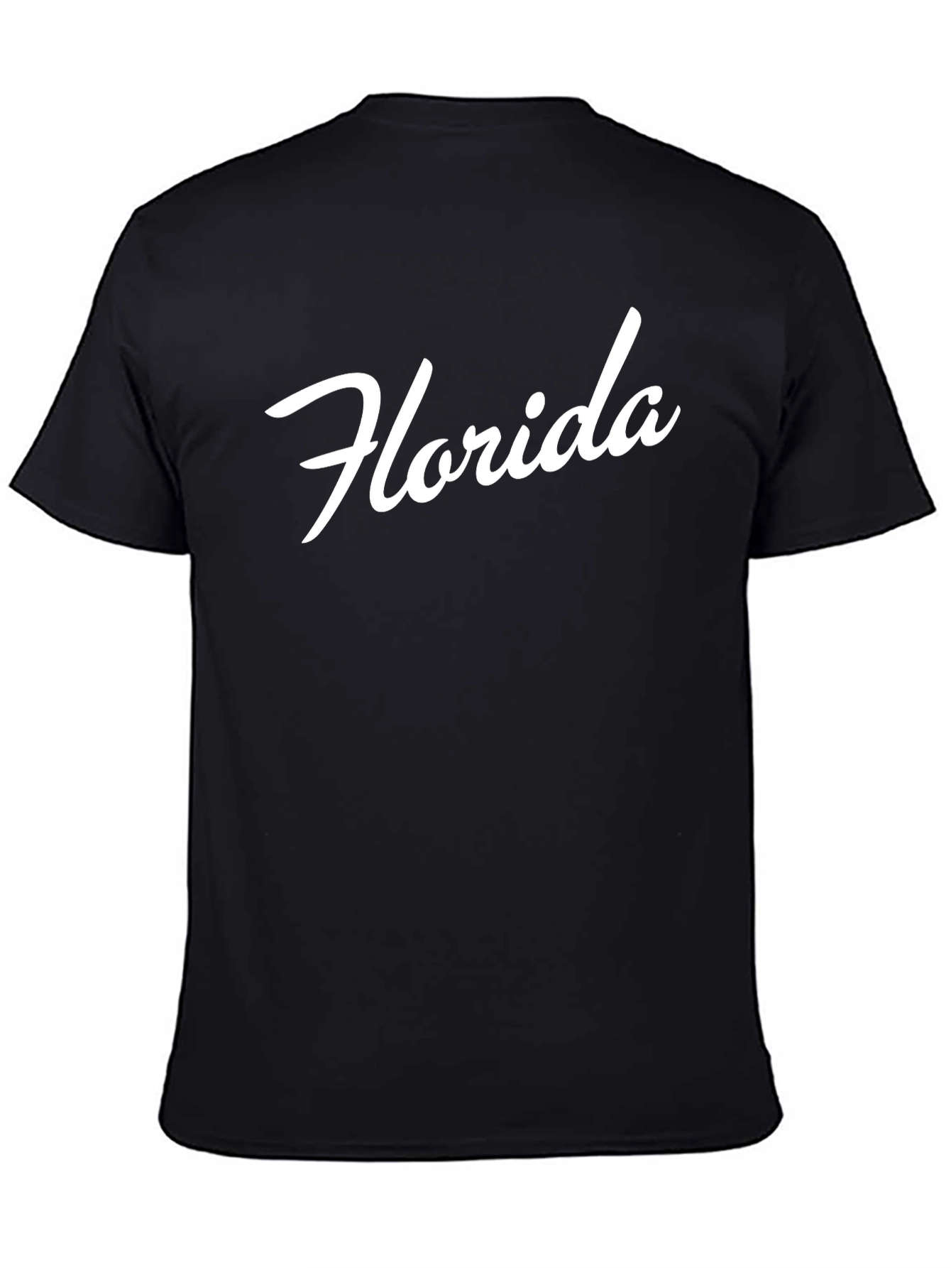 Florida Script Black Cotton T-Shirt