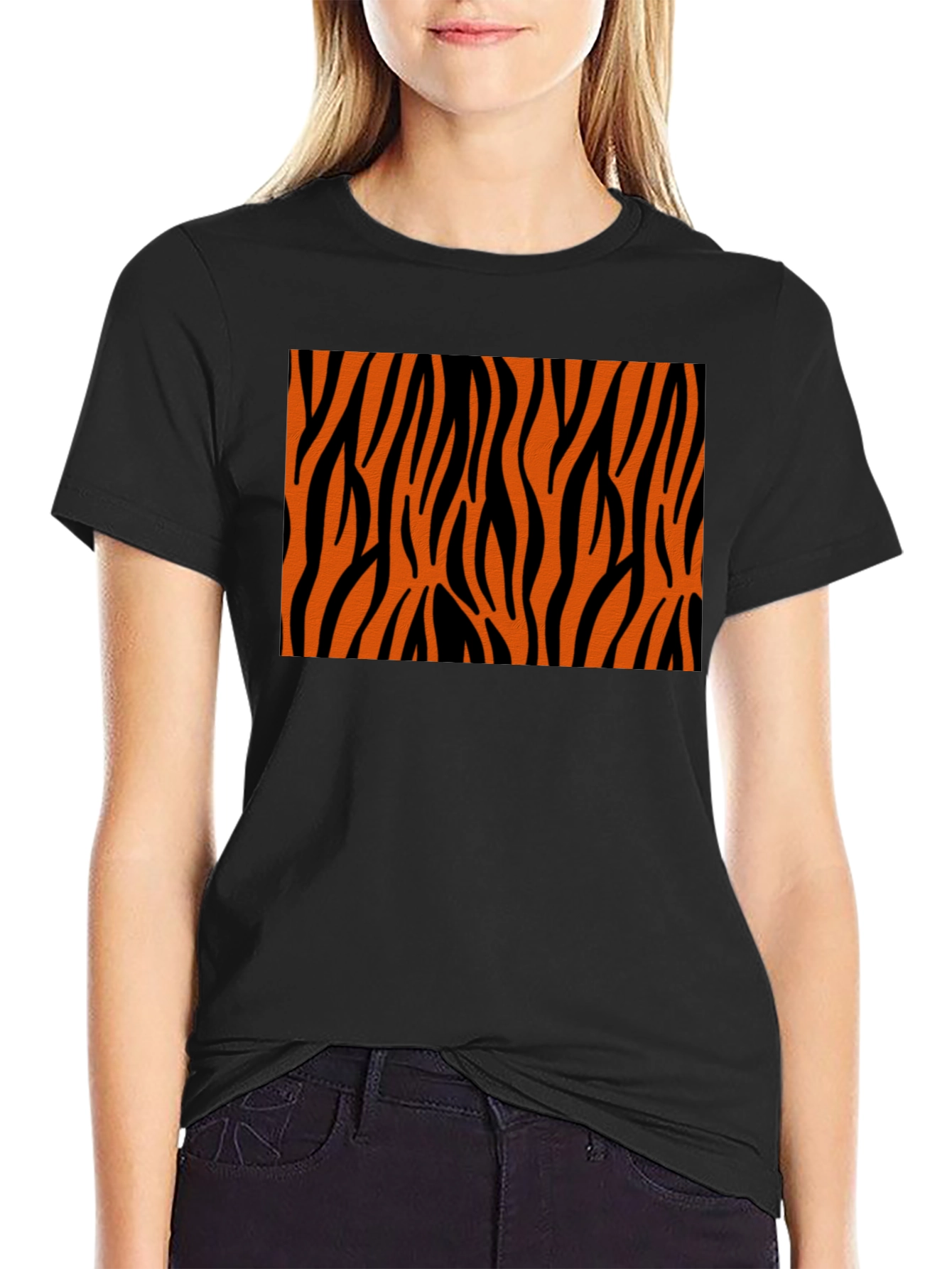 Tiger Stripe Graphic Black T-Shirt
