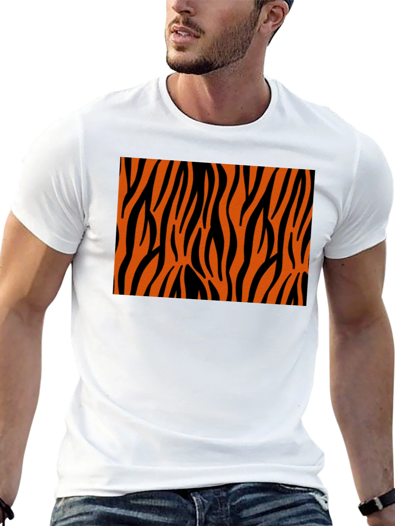 Tiger Stripe Graphic Black T-Shirt