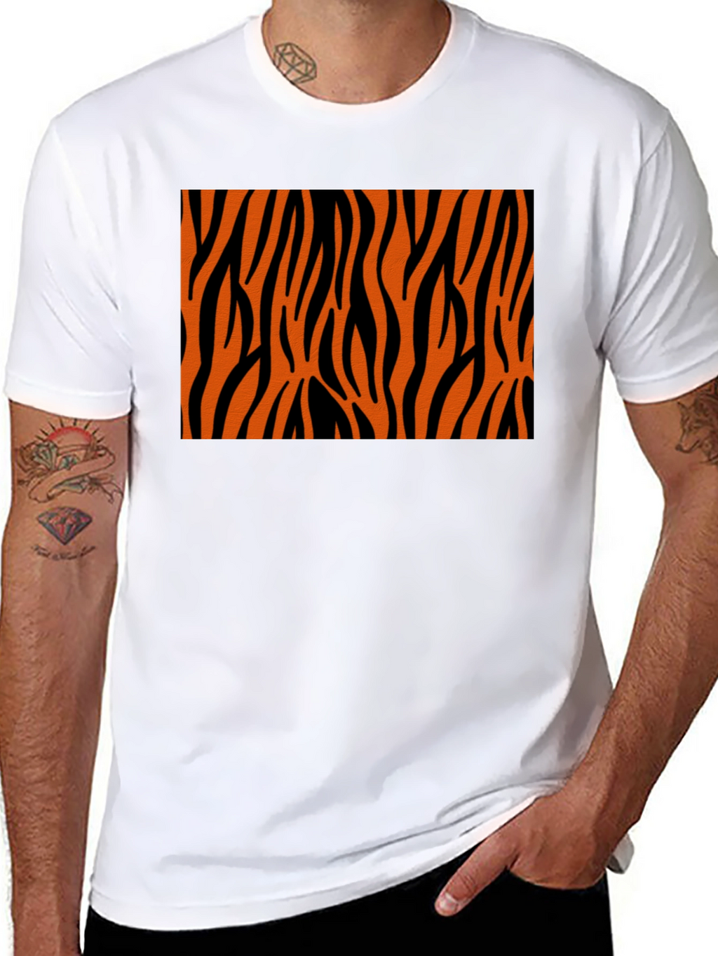 Tiger Stripe Graphic Black T-Shirt