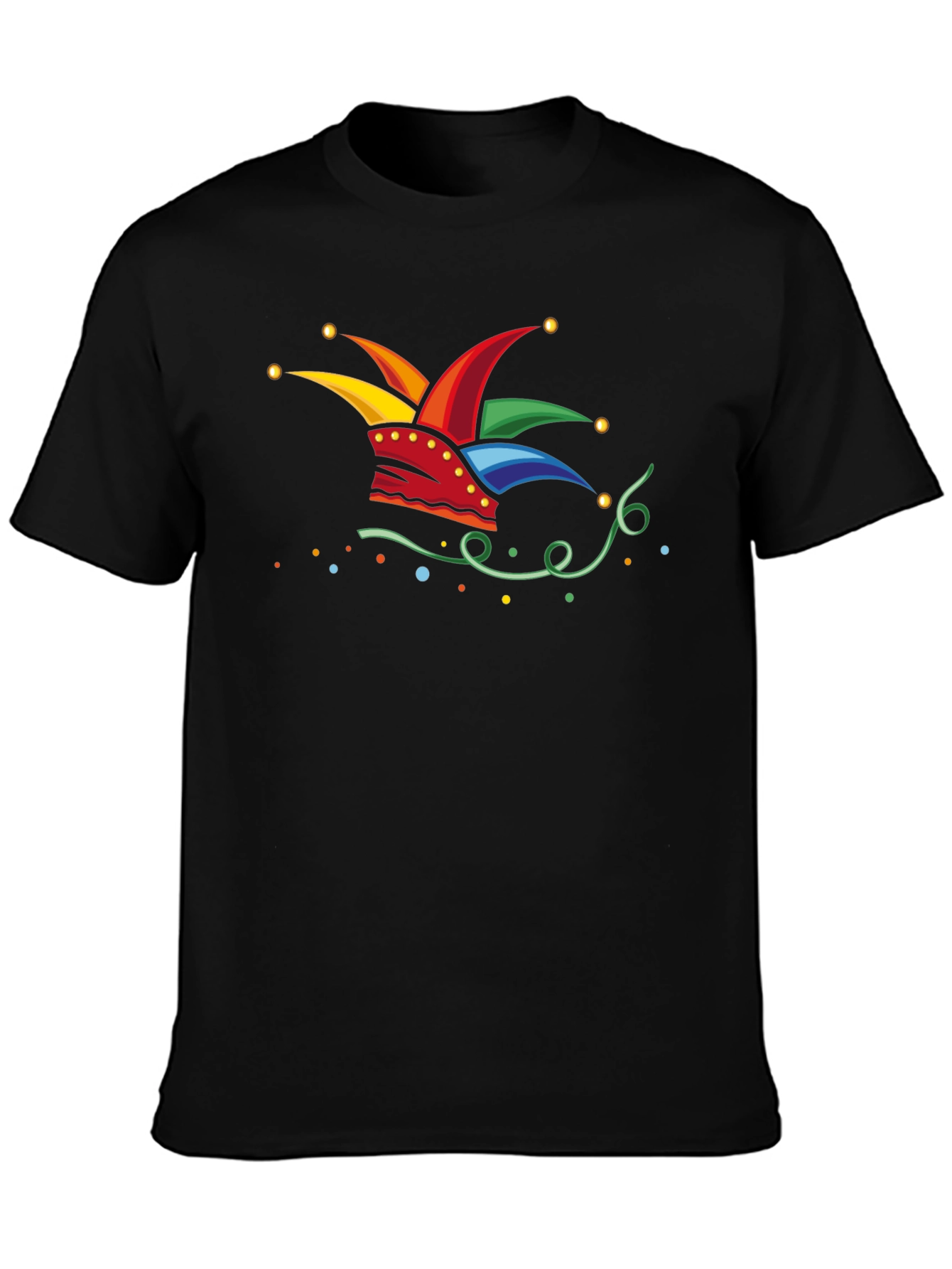 Jester Hat Graphic Black T-Shirt