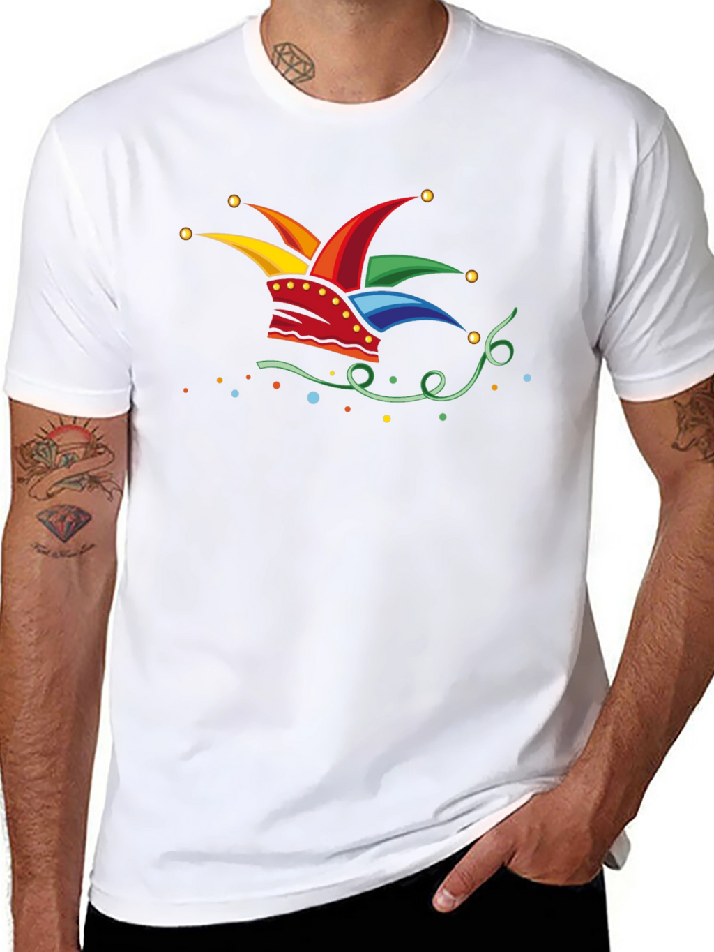 Jester Hat Graphic Black T-Shirt