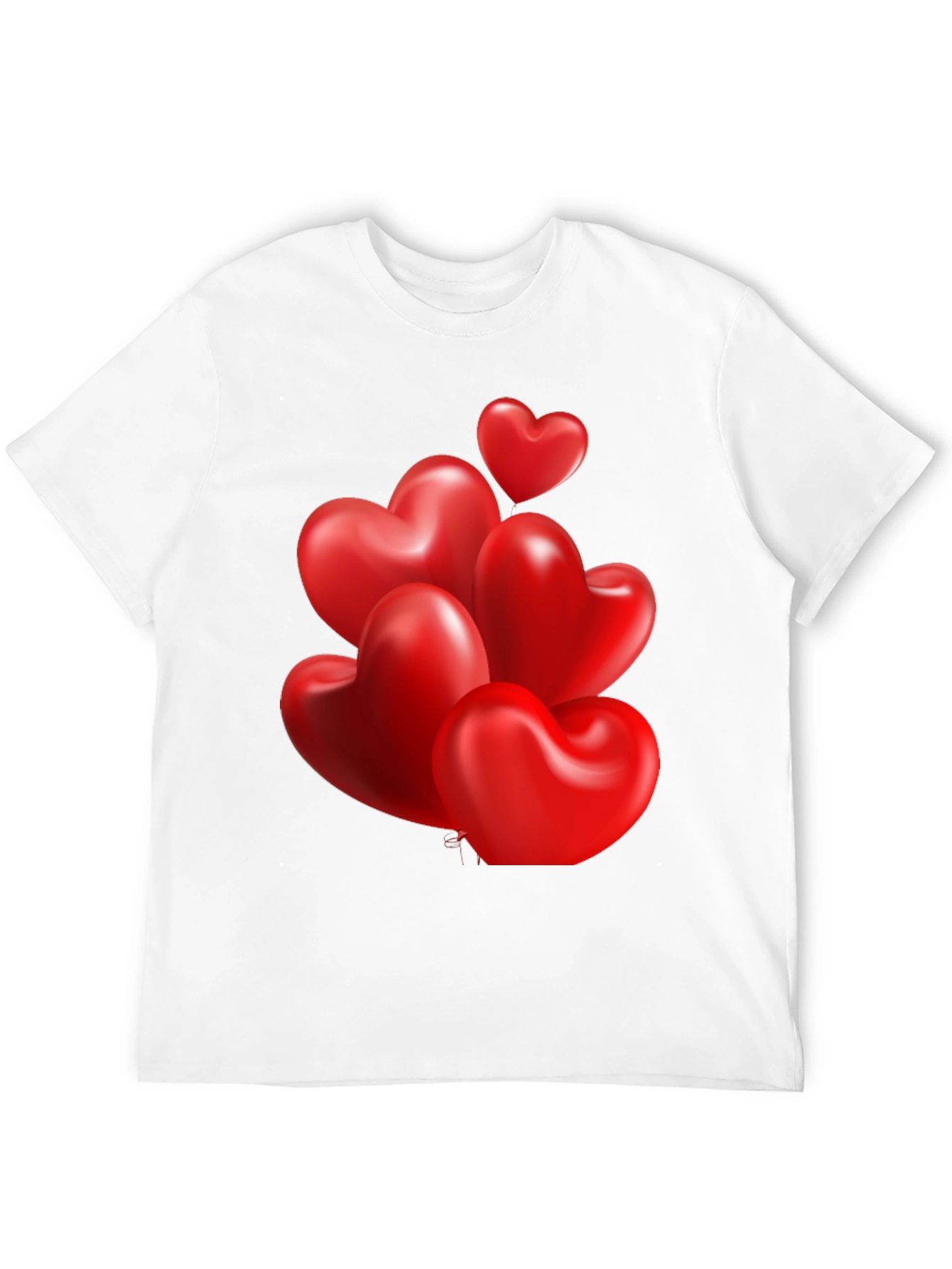 Heart Balloons Graphic Print Black T-Shirt