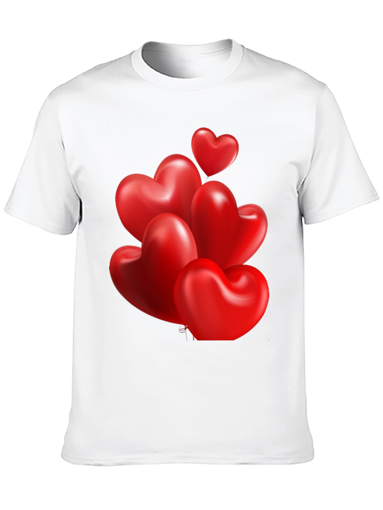 Heart Balloons Graphic Print Black T-Shirt