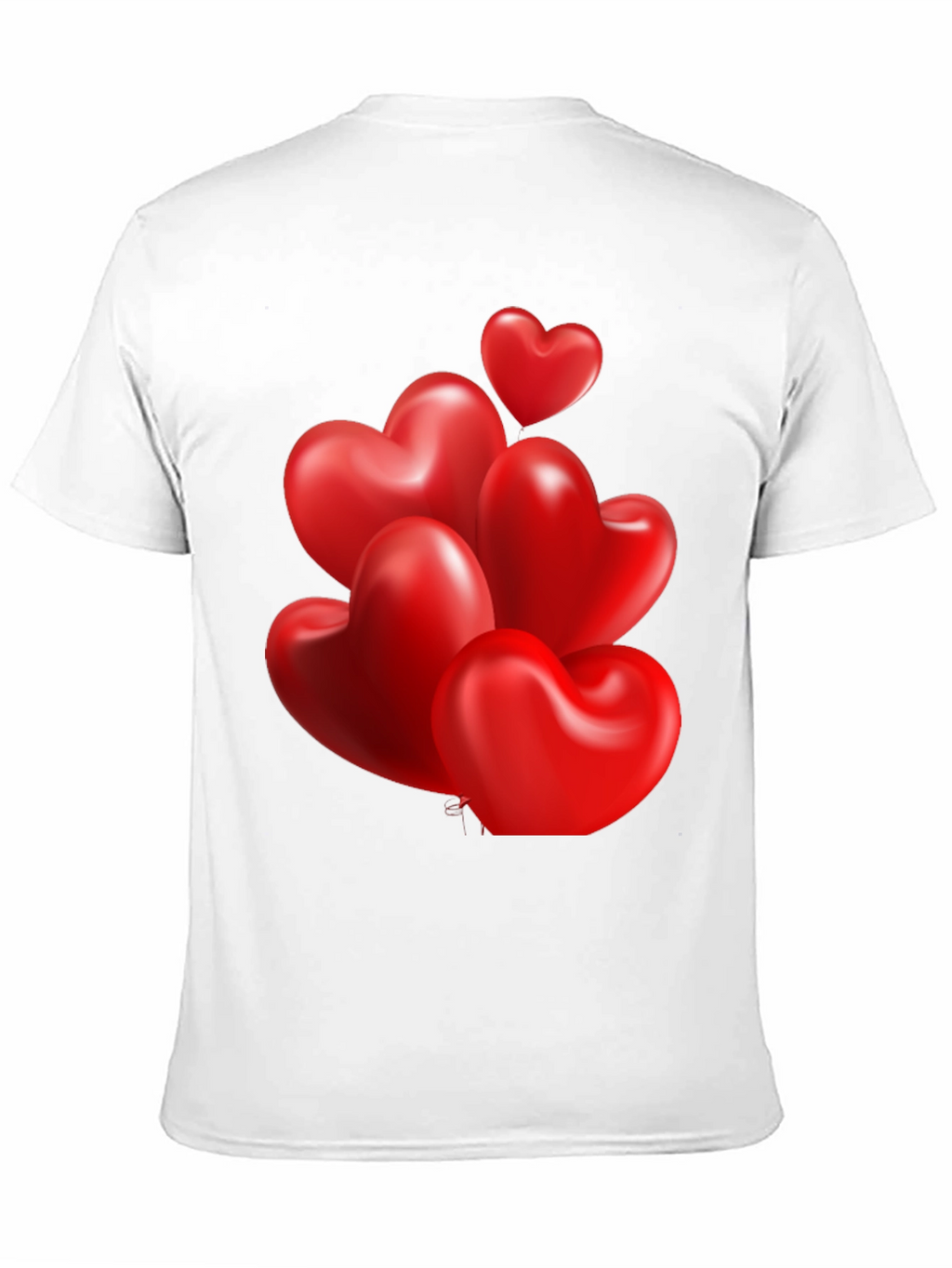 Heart Balloons Graphic Print Black T-Shirt