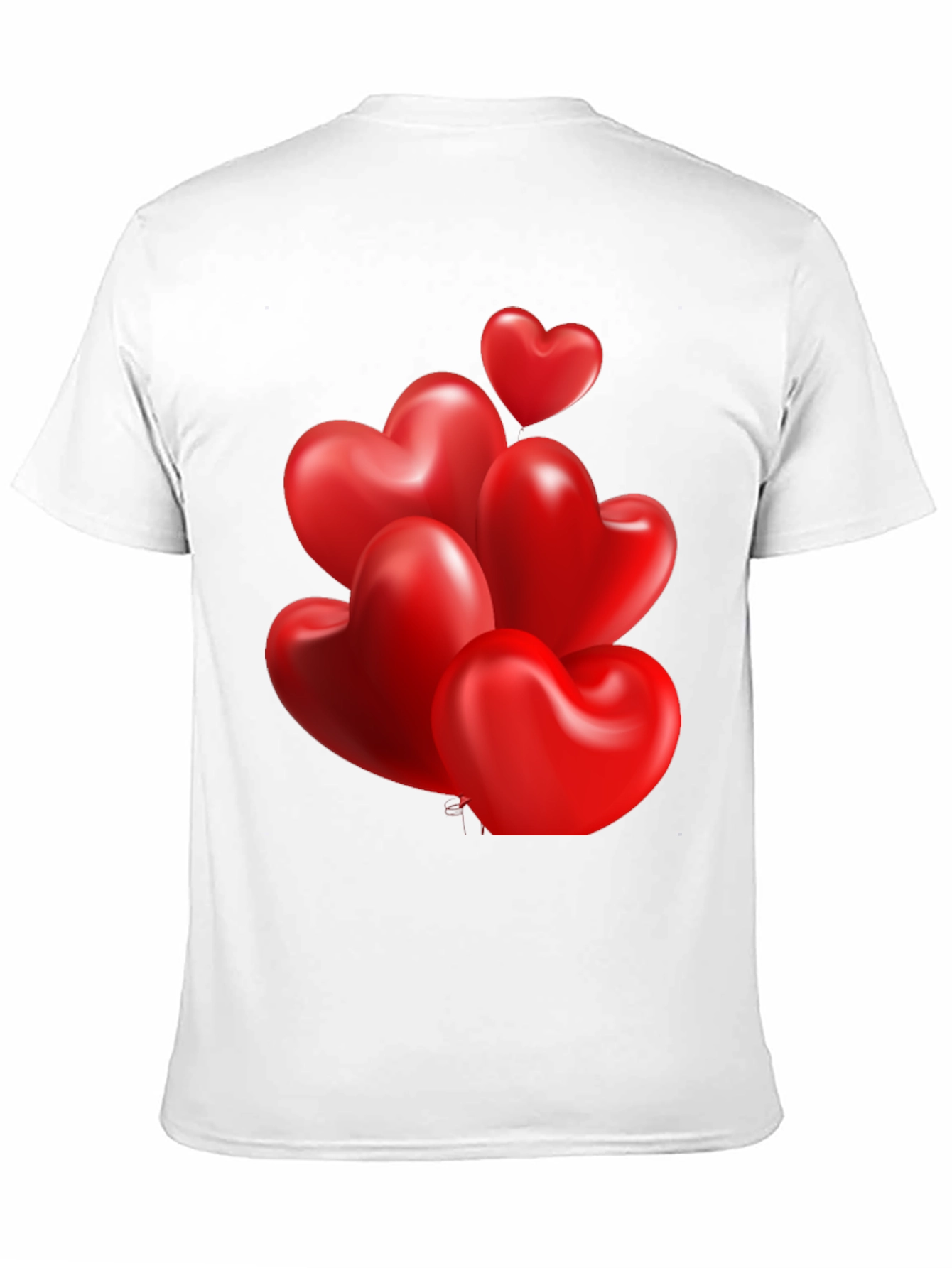 Heart Balloons Graphic Print Black T-Shirt